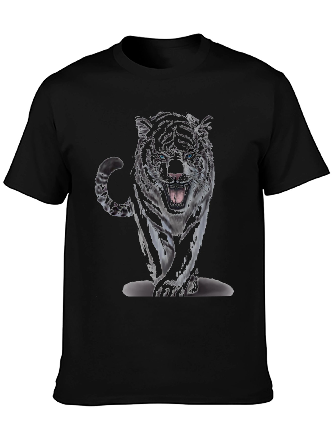 Tiger Graphic Print Black T-Shirt