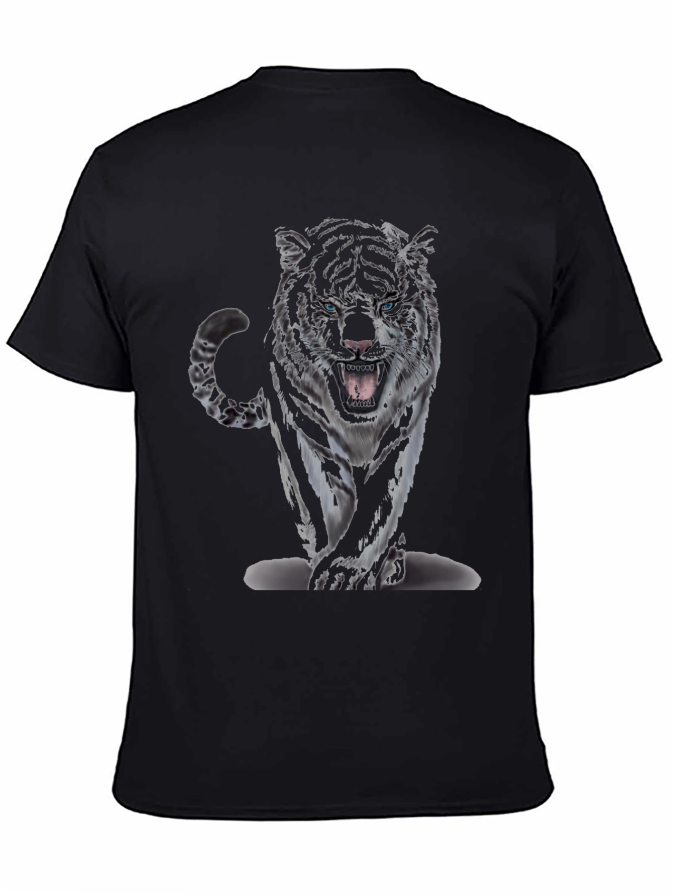 Tiger Graphic Print Black T-Shirt