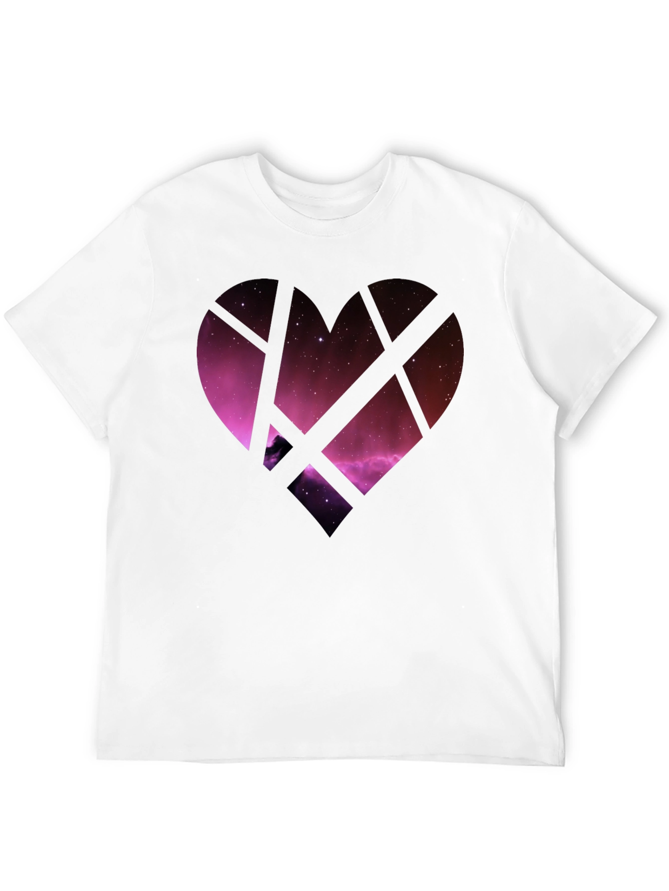 Galaxy Heart Graphic Tee - Black Cotton Blend
