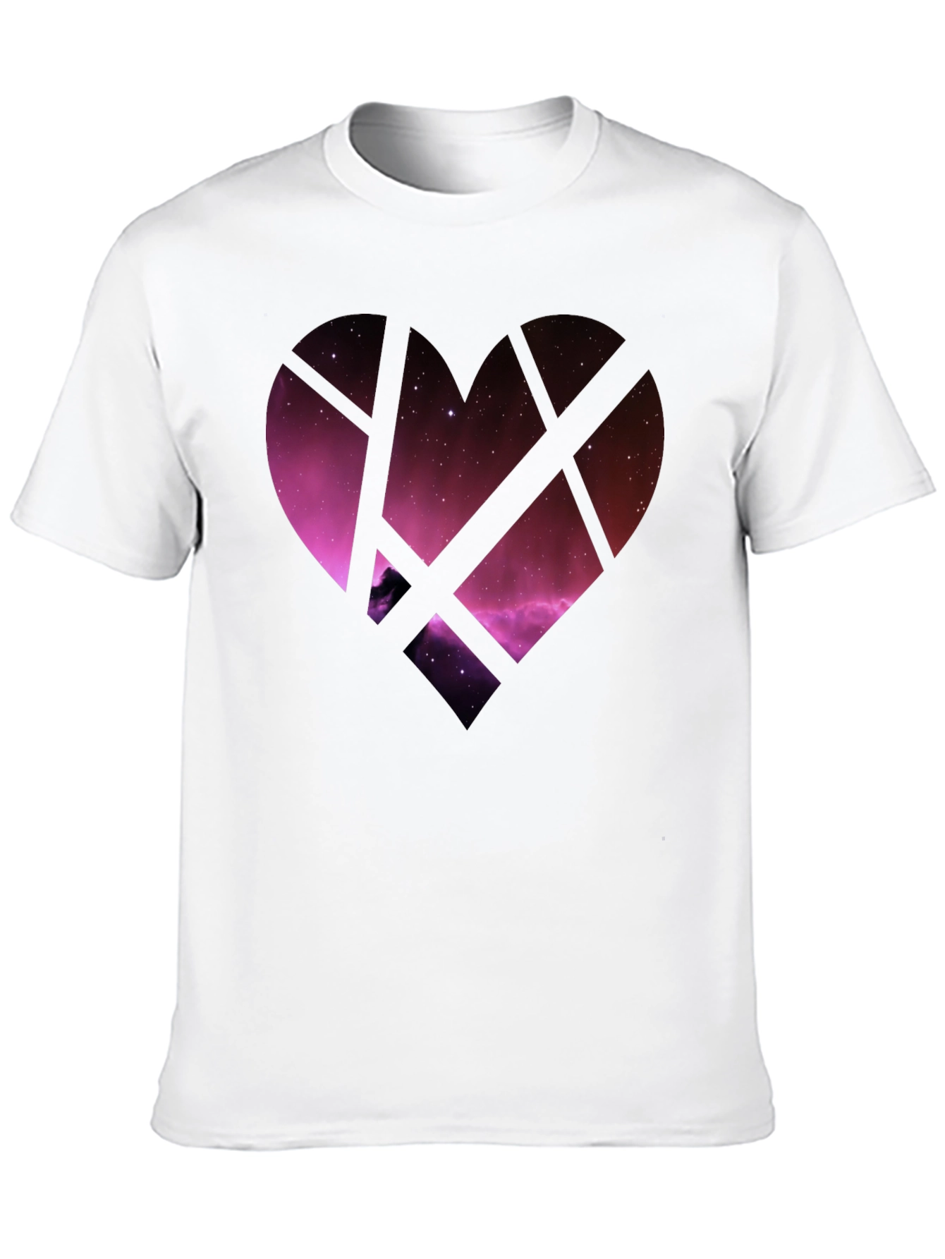 Galaxy Heart Graphic Tee - Black Cotton Blend