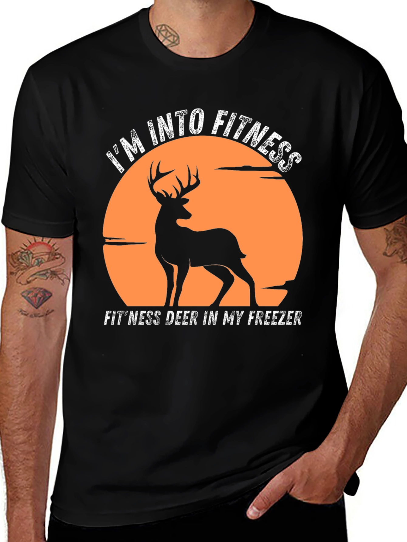 Fitness Deer Graphic Tee - Im Into Fitness