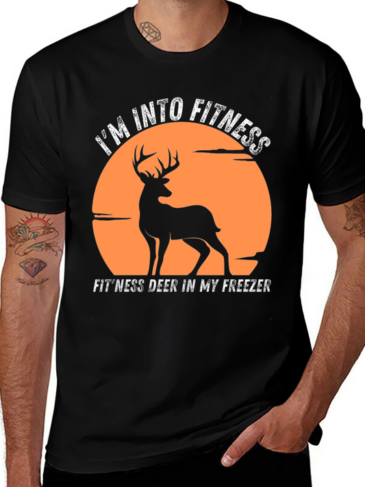 Fitness Deer Graphic Tee - Im Into Fitness