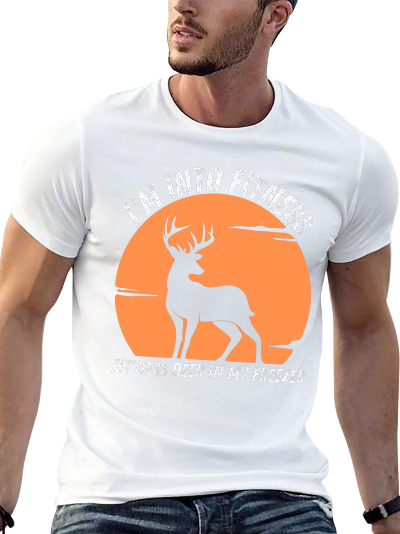 Fitness Deer Graphic Tee - Im Into Fitness
