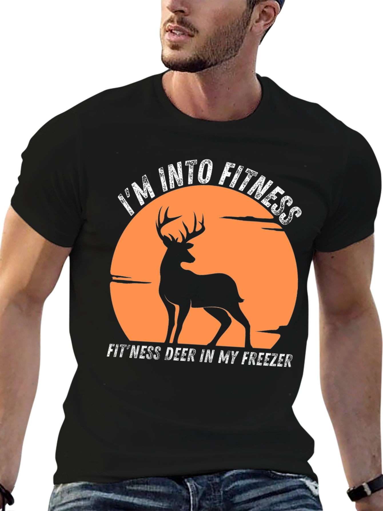 Fitness Deer Graphic Tee - Im Into Fitness