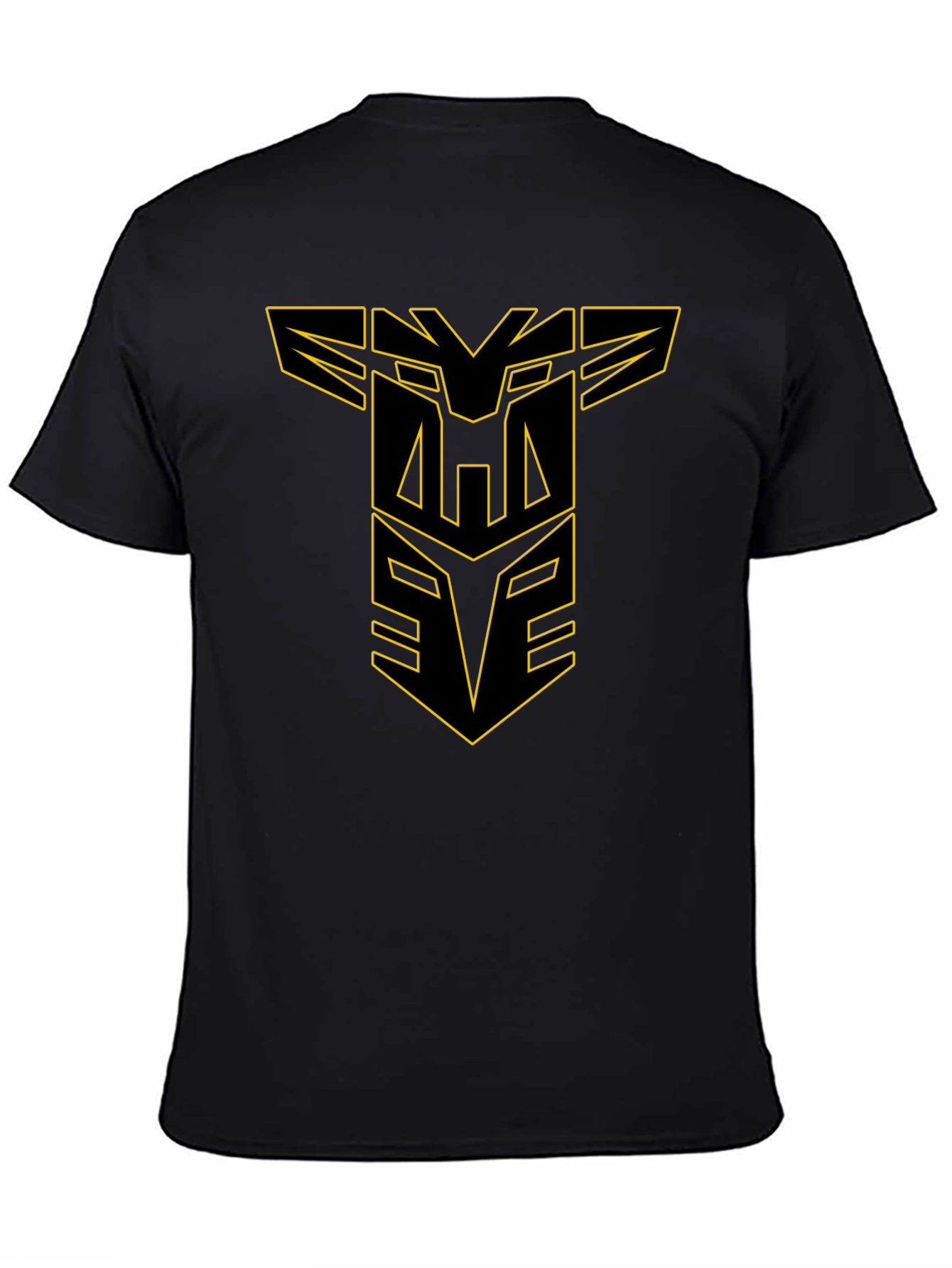 Black T-Shirt with Geometric Design