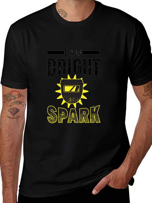 Bright Spark Welder T-Shirt - Black Cotton Tee