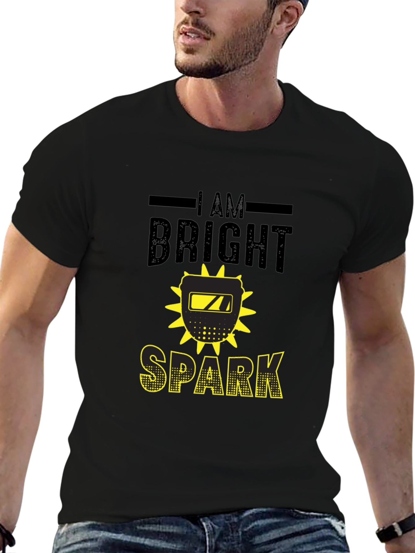 Bright Spark Welder T-Shirt - Black Cotton Tee