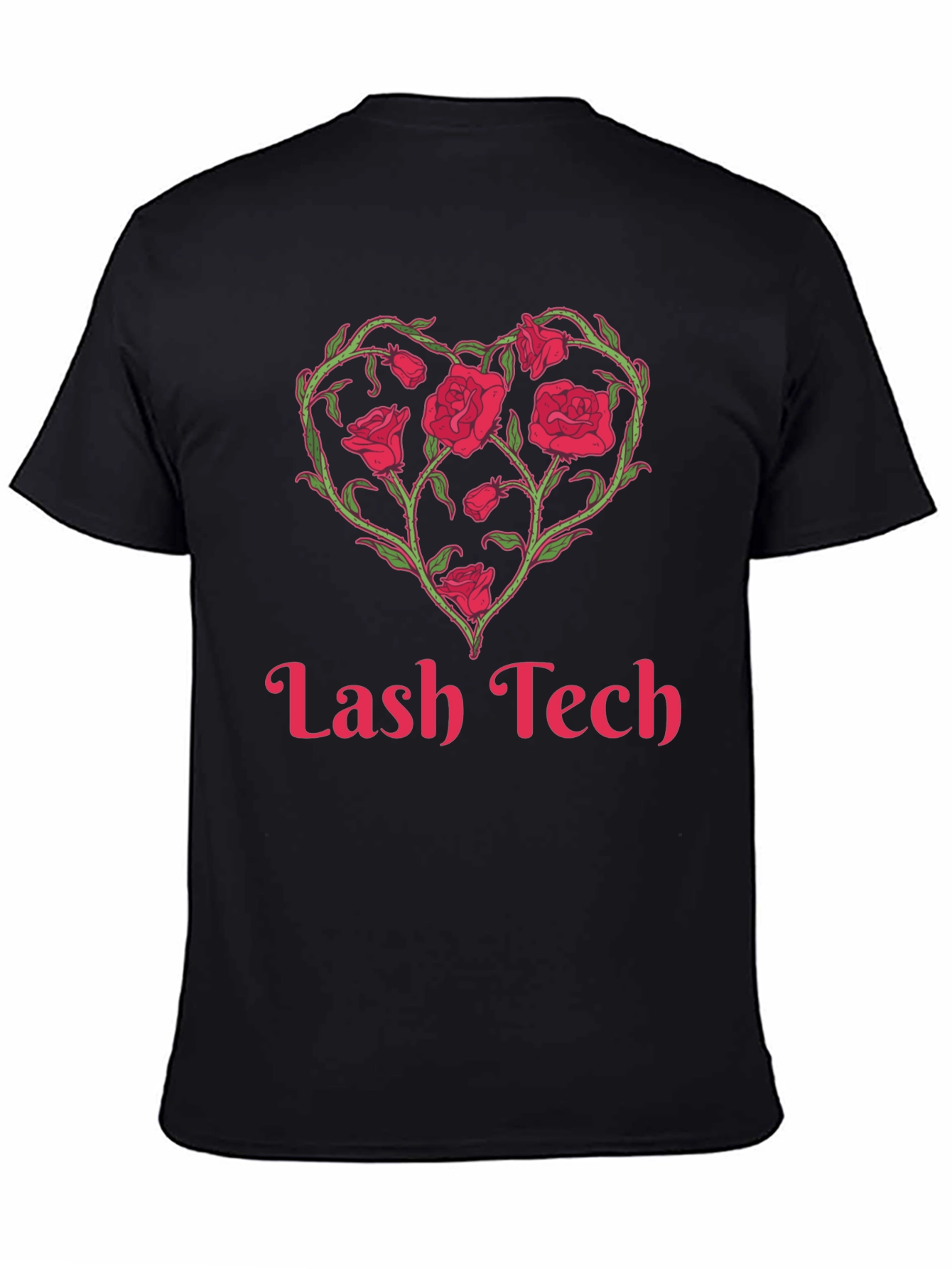 Lash Tech Rose Heart Graphic T-Shirt