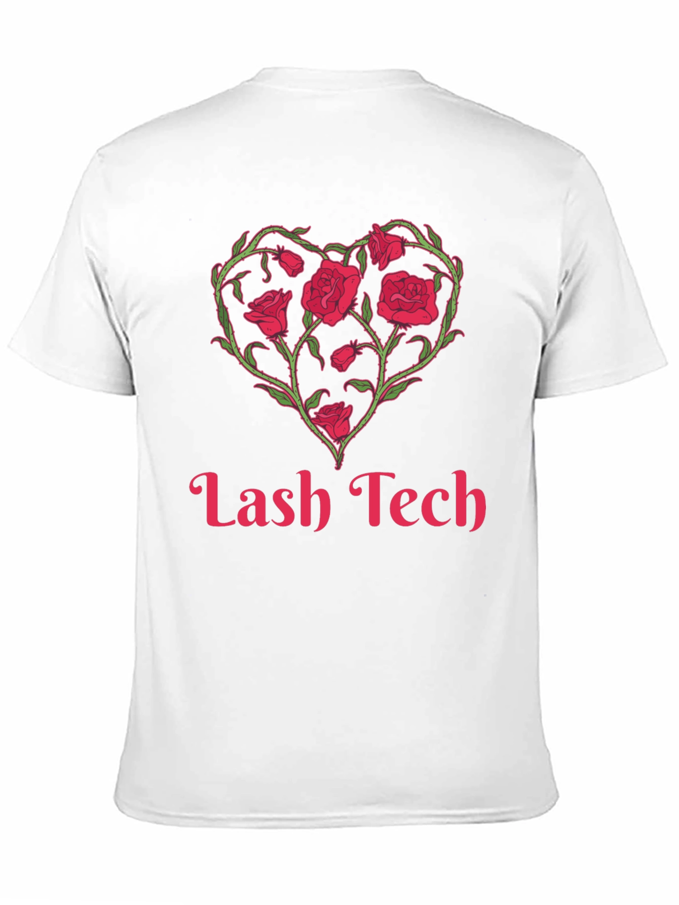 Lash Tech Rose Heart Graphic T-Shirt