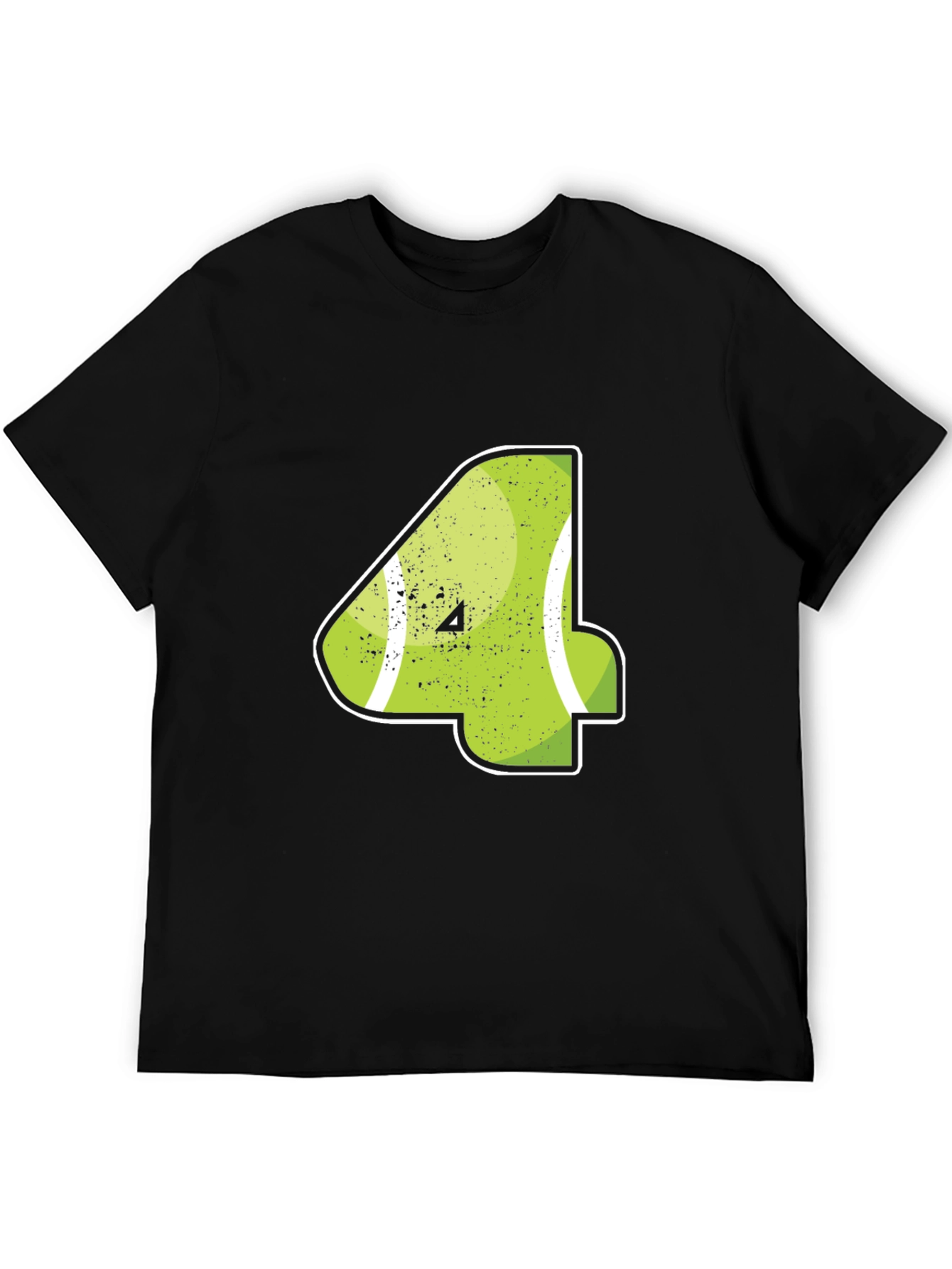 Tennis Number 4 Black T-Shirt