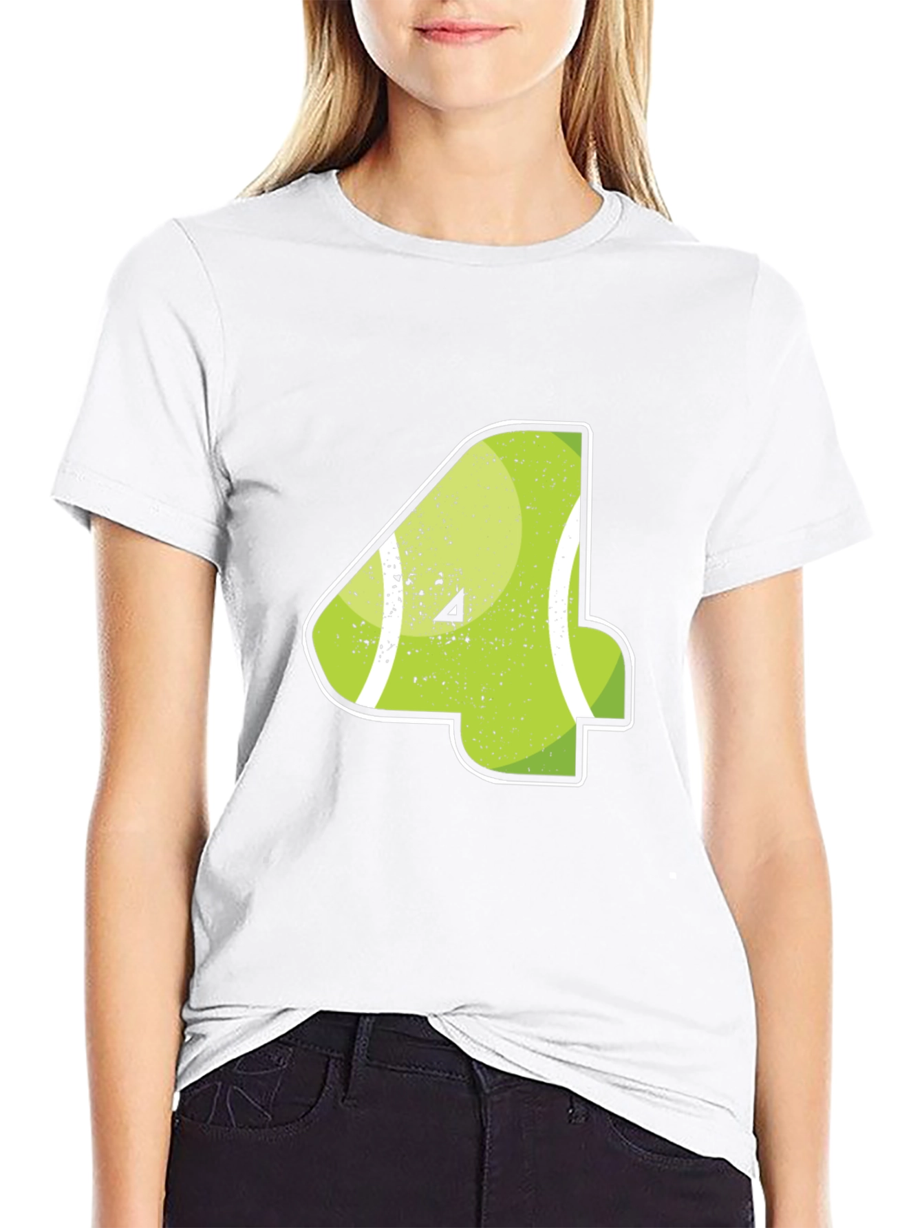 Tennis Number 4 Black T-Shirt