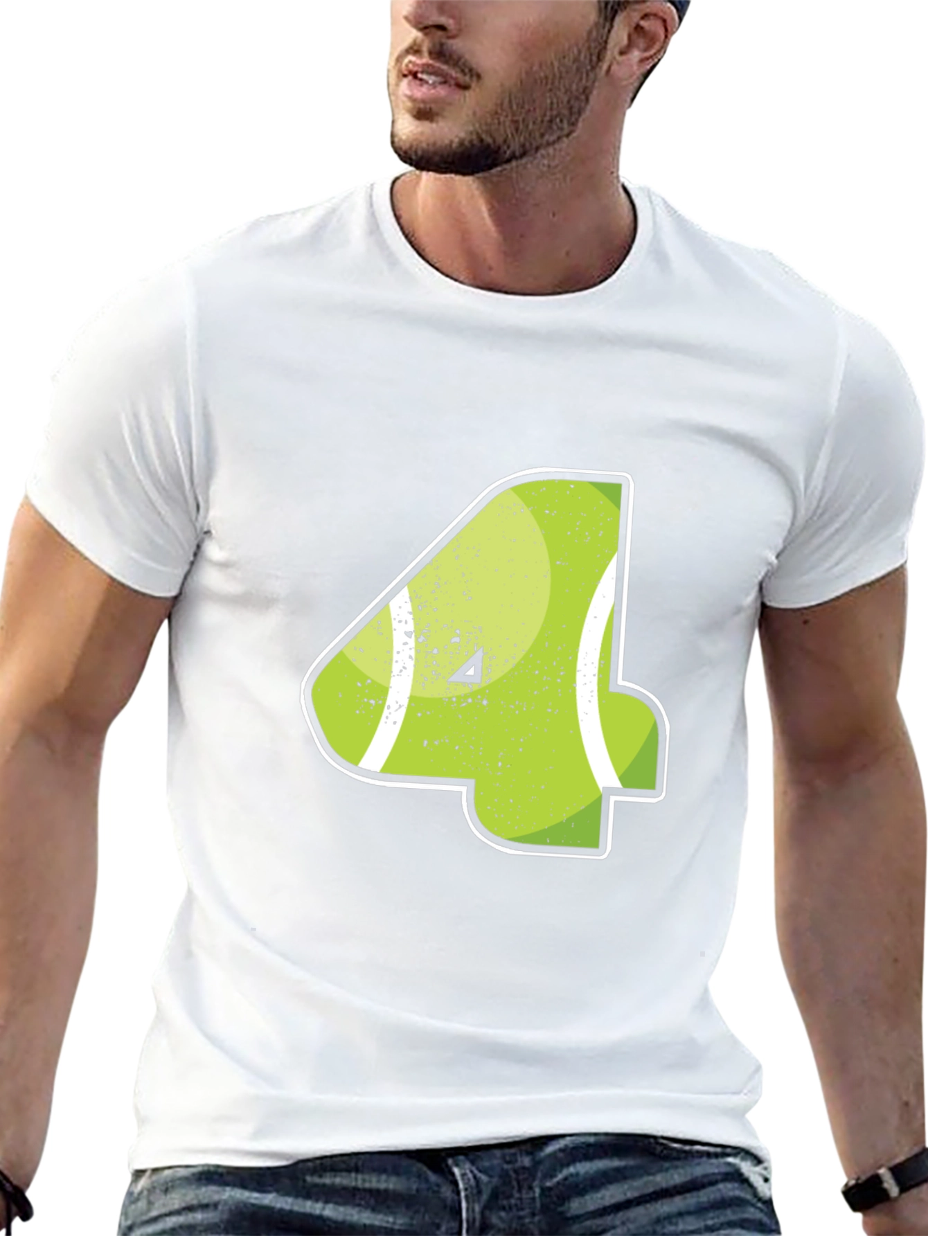 Tennis Number 4 Black T-Shirt