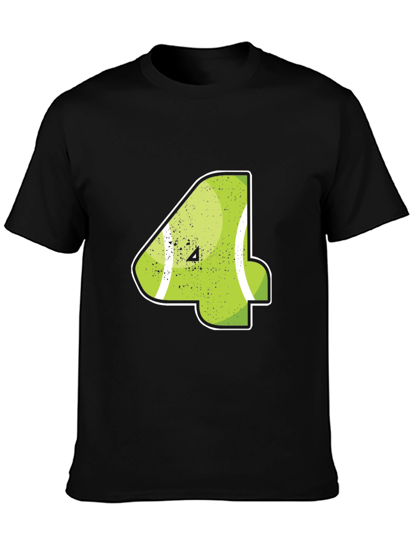 Tennis Number 4 Black T-Shirt