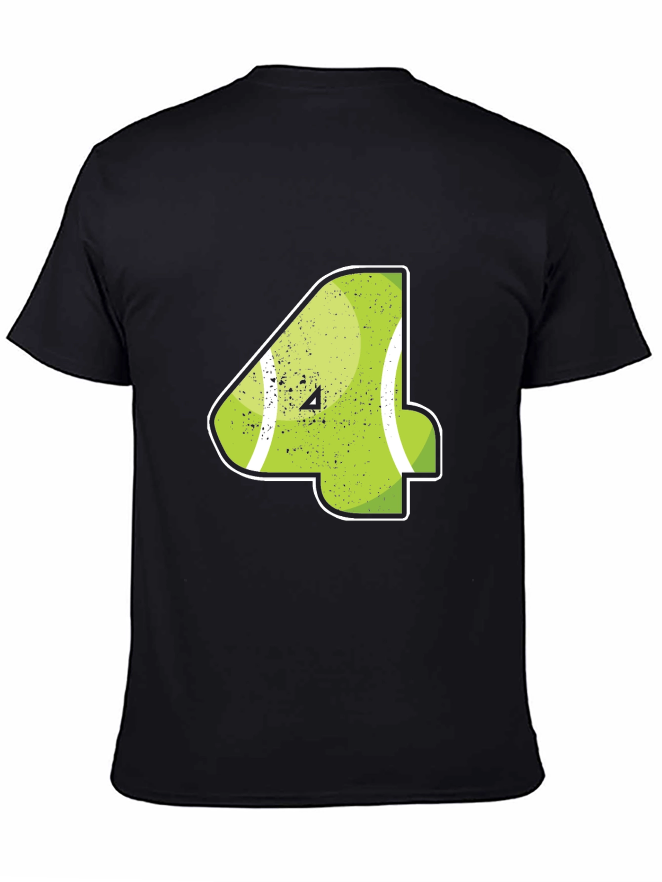 Tennis Number 4 Black T-Shirt