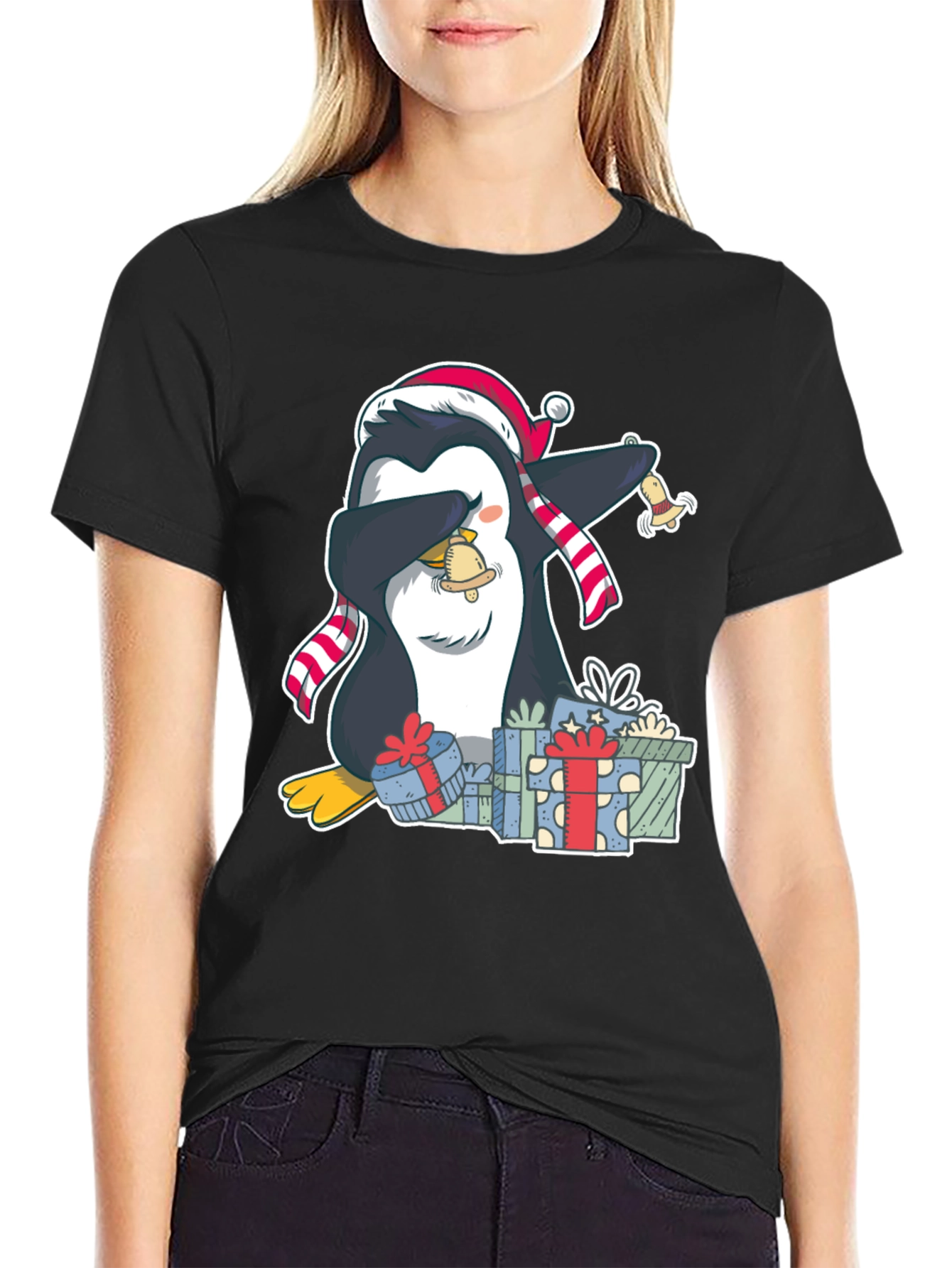 Christmas Penguin Dabbing T-Shirt