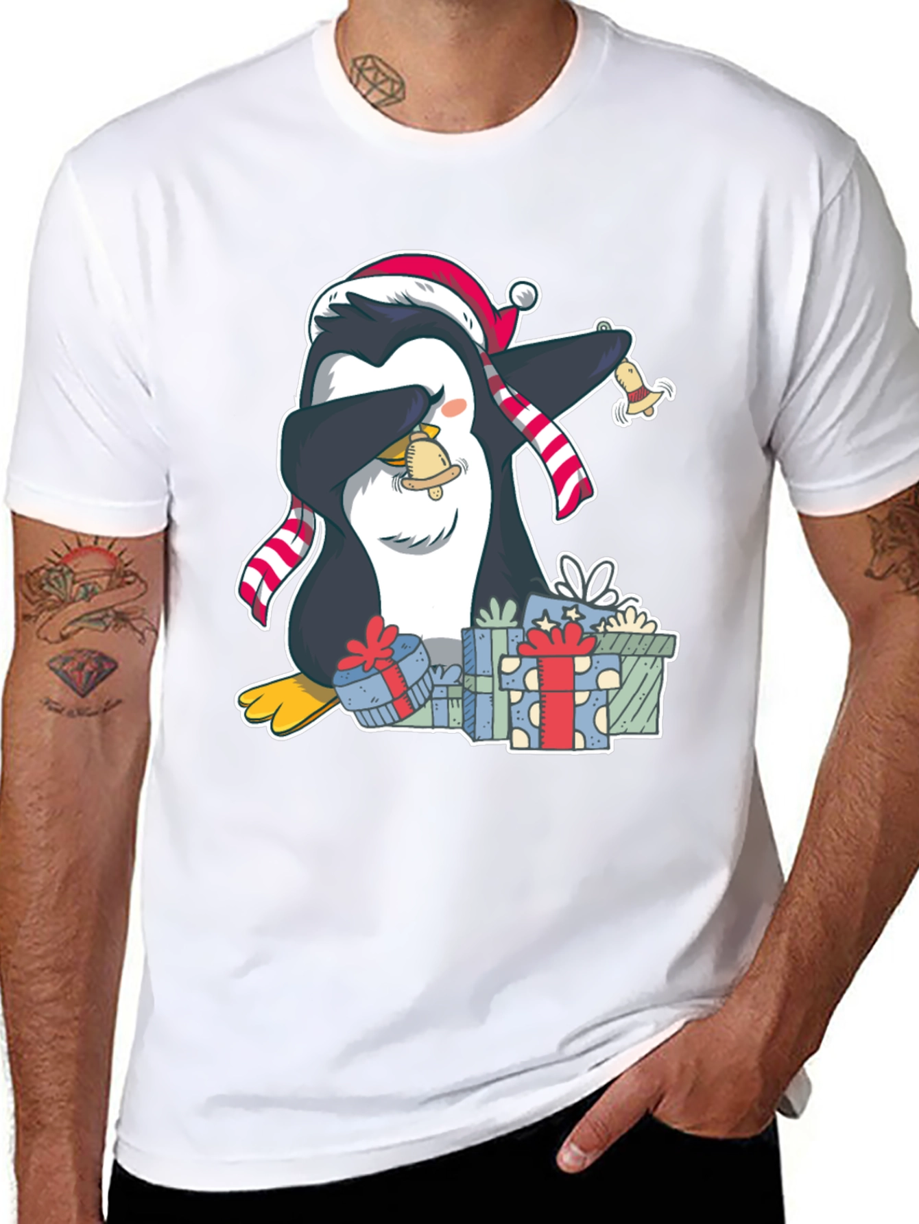 Christmas Penguin Dabbing T-Shirt