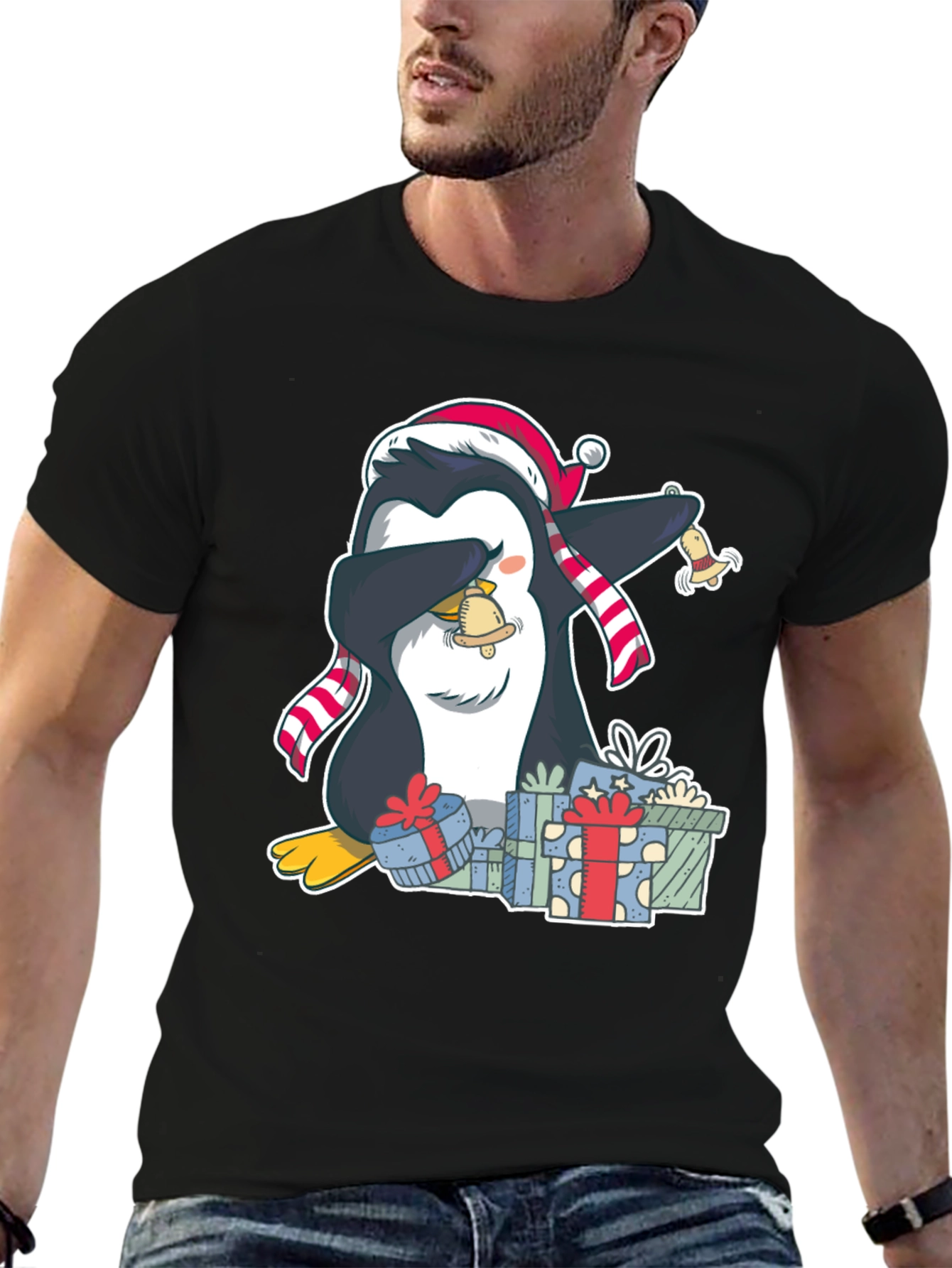 Christmas Penguin Dabbing T-Shirt
