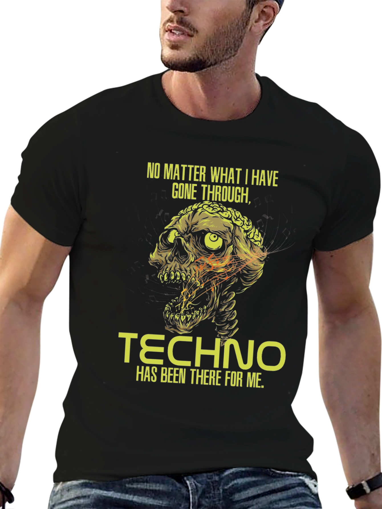 Techno Skull Graphic T-Shirt