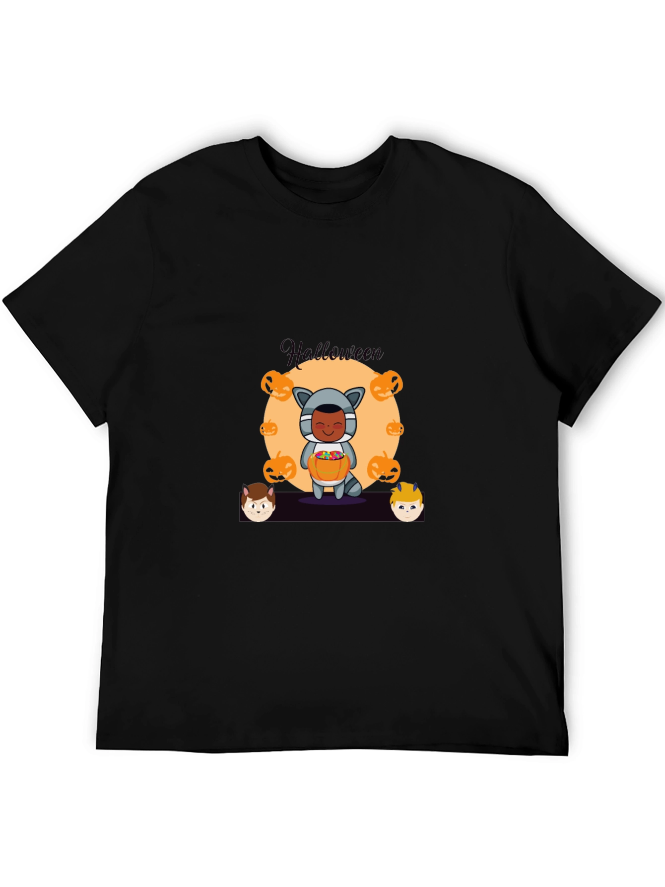 Halloween Graphic Print Black T-Shirt