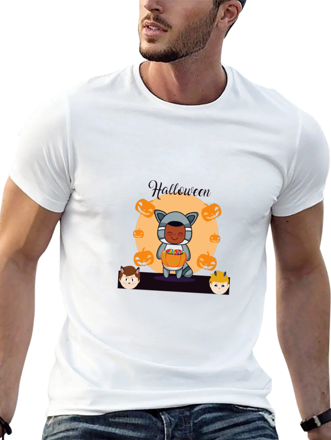 Halloween Graphic Print Black T-Shirt