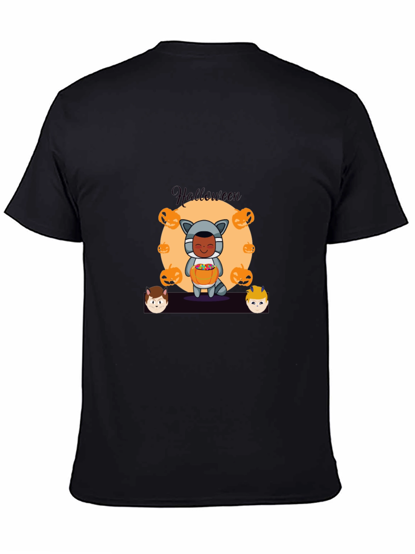 Halloween Graphic Print Black T-Shirt