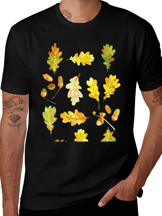 Oak Leaves And Acorns Stylish Everyday T-Shirt – Unisex Basic Cotton Tee