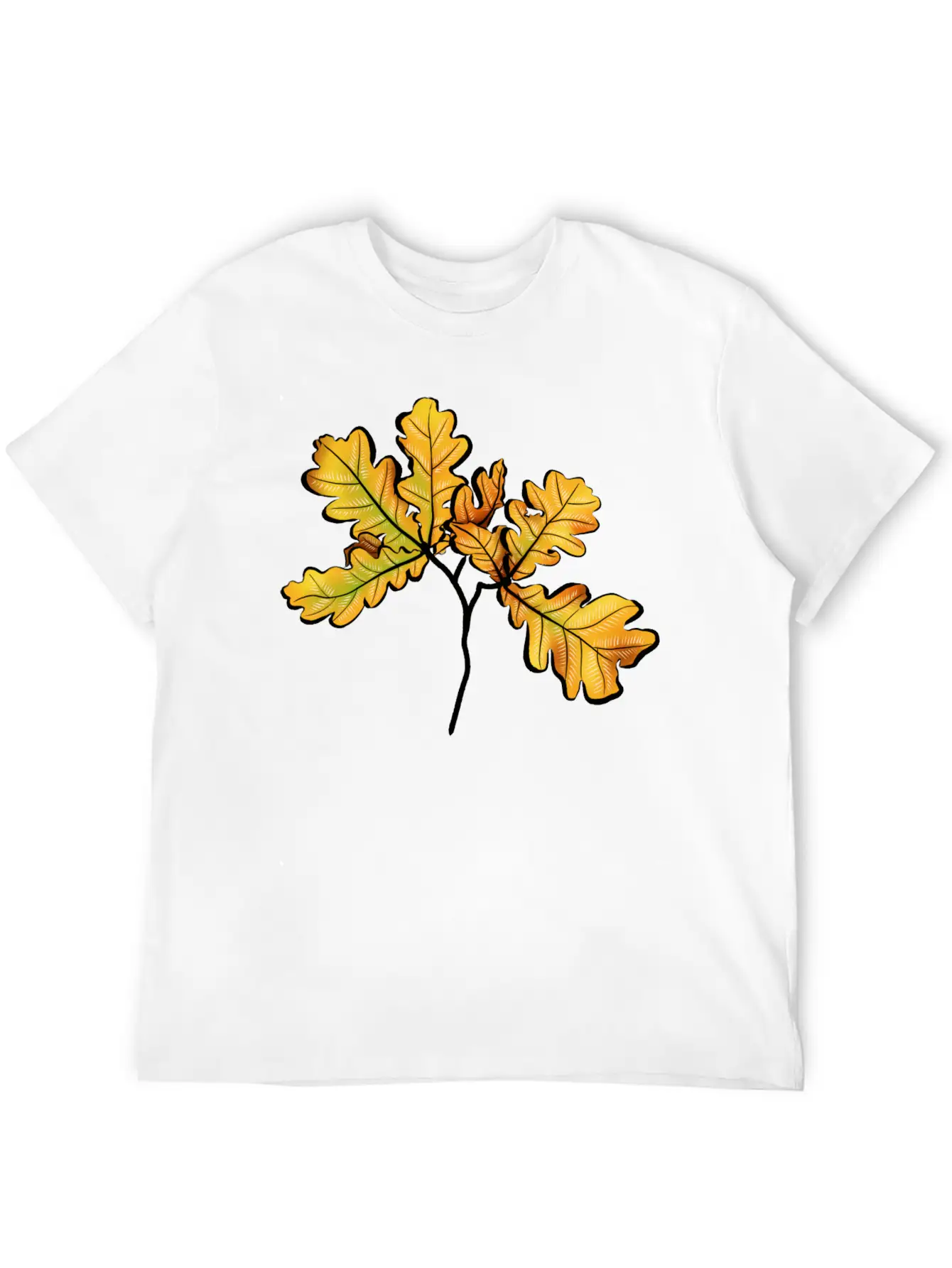 Oak Leaves Autumnal Botanical Art Timeless Short Sleeve Tee – Comfy And Minimalist Design