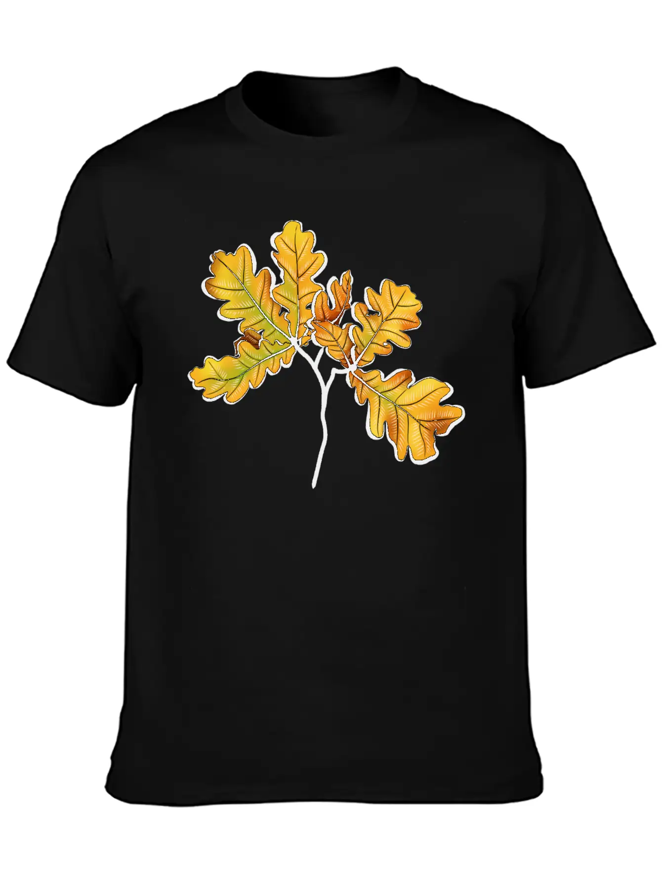 Oak Leaves Autumnal Botanical Art Timeless Short Sleeve Tee – Comfy And Minimalist Design