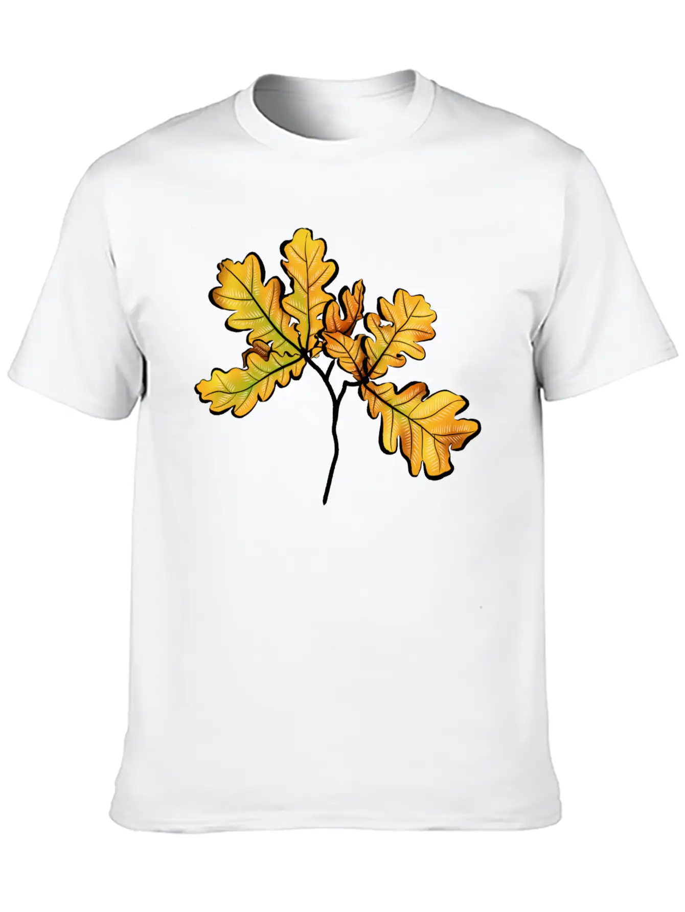 Oak Leaves Autumnal Botanical Art Timeless Short Sleeve Tee – Comfy And Minimalist Design