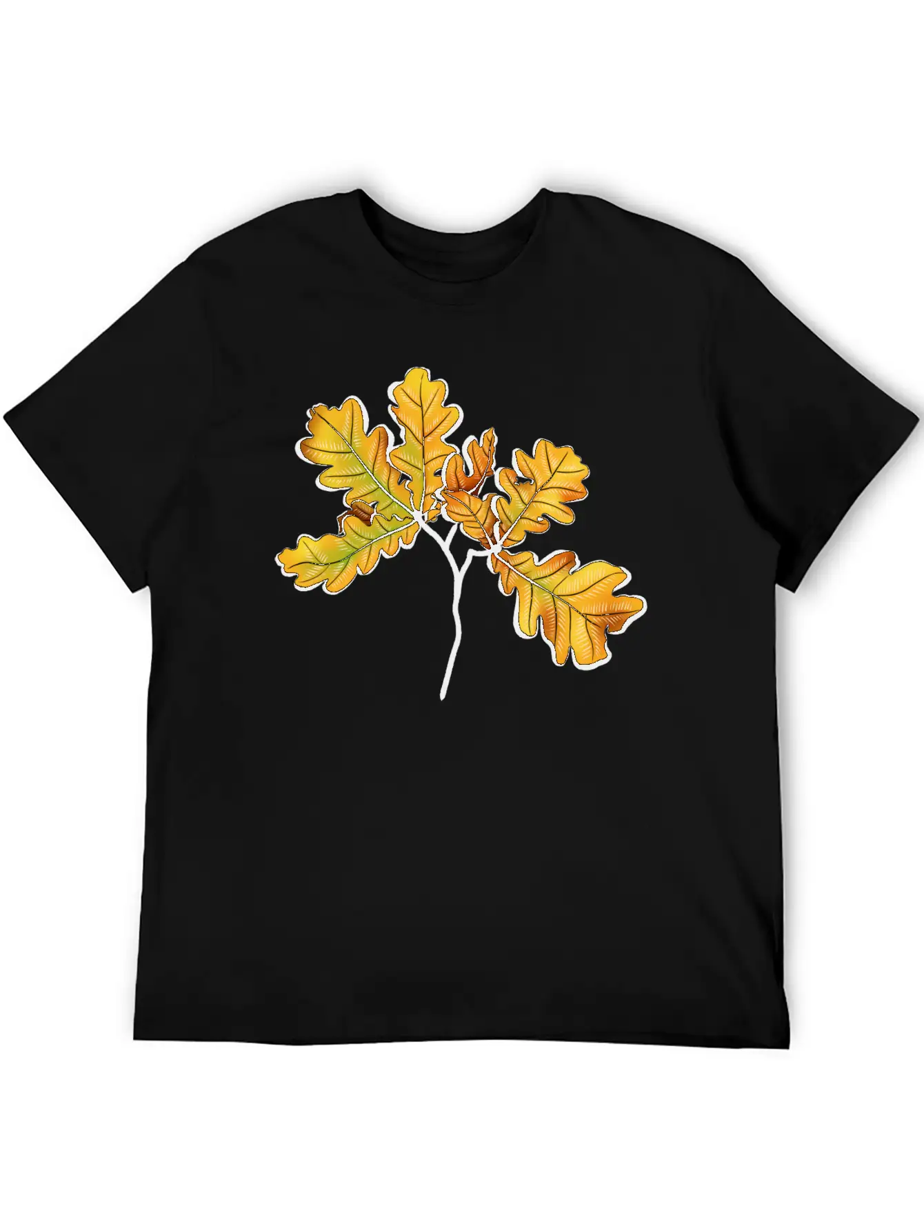 Oak Leaves Autumnal Botanical Art Timeless Short Sleeve Tee – Comfy And Minimalist Design