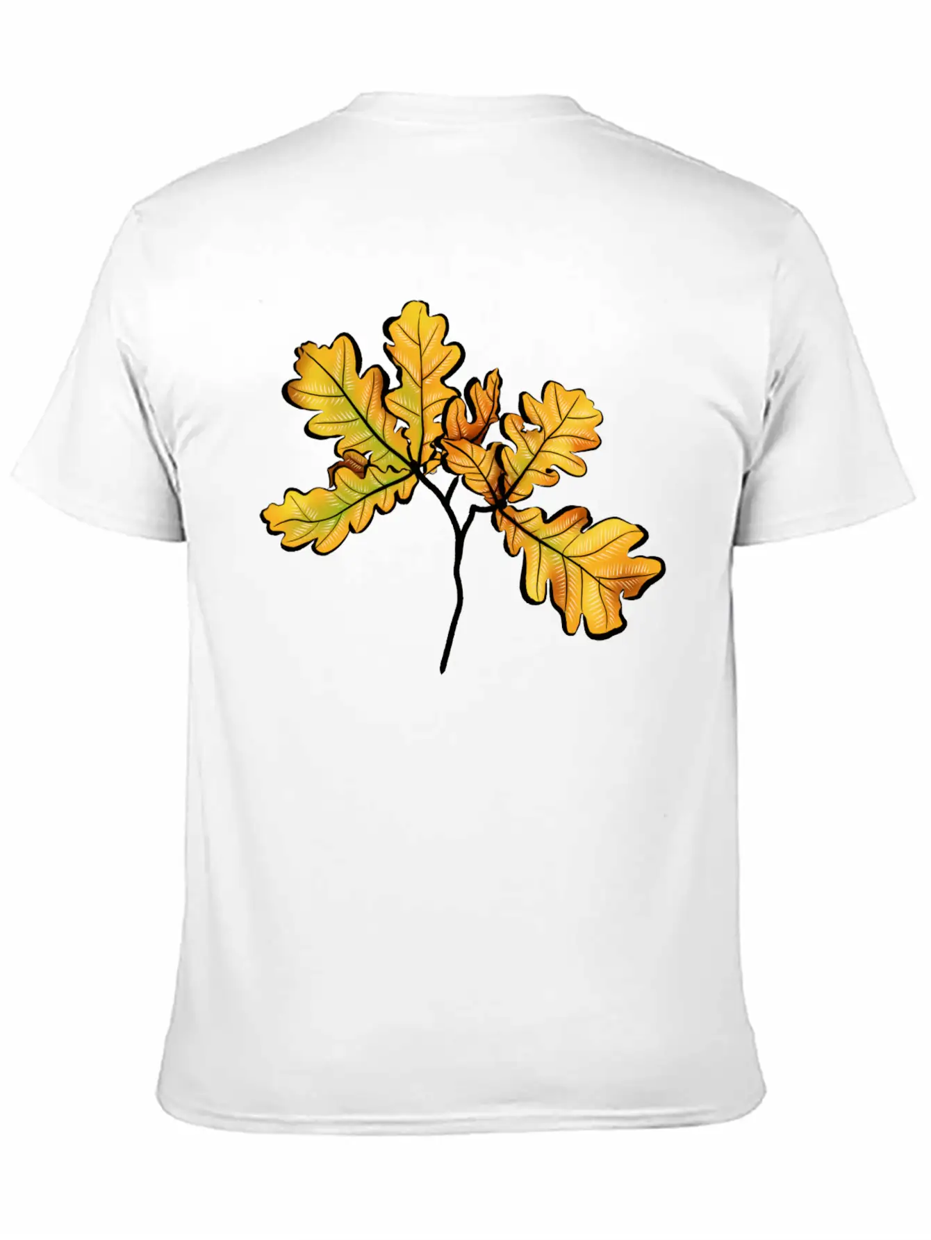 Oak Leaves Autumnal Botanical Art Timeless Short Sleeve Tee – Comfy And Minimalist Design