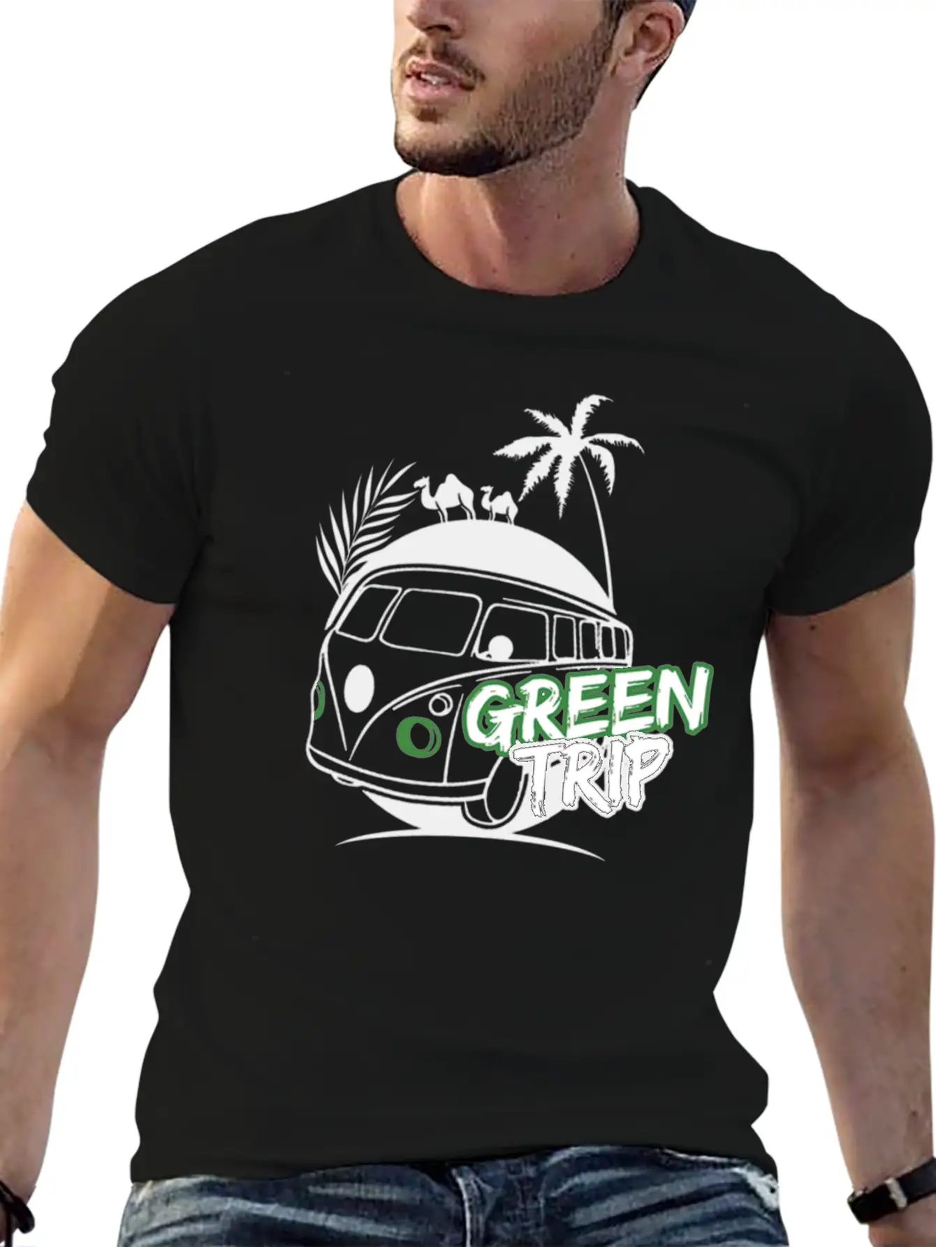 Oasis Desert Green Header Unisex Casual T-Shirt – Clean Design For Daily Comfort