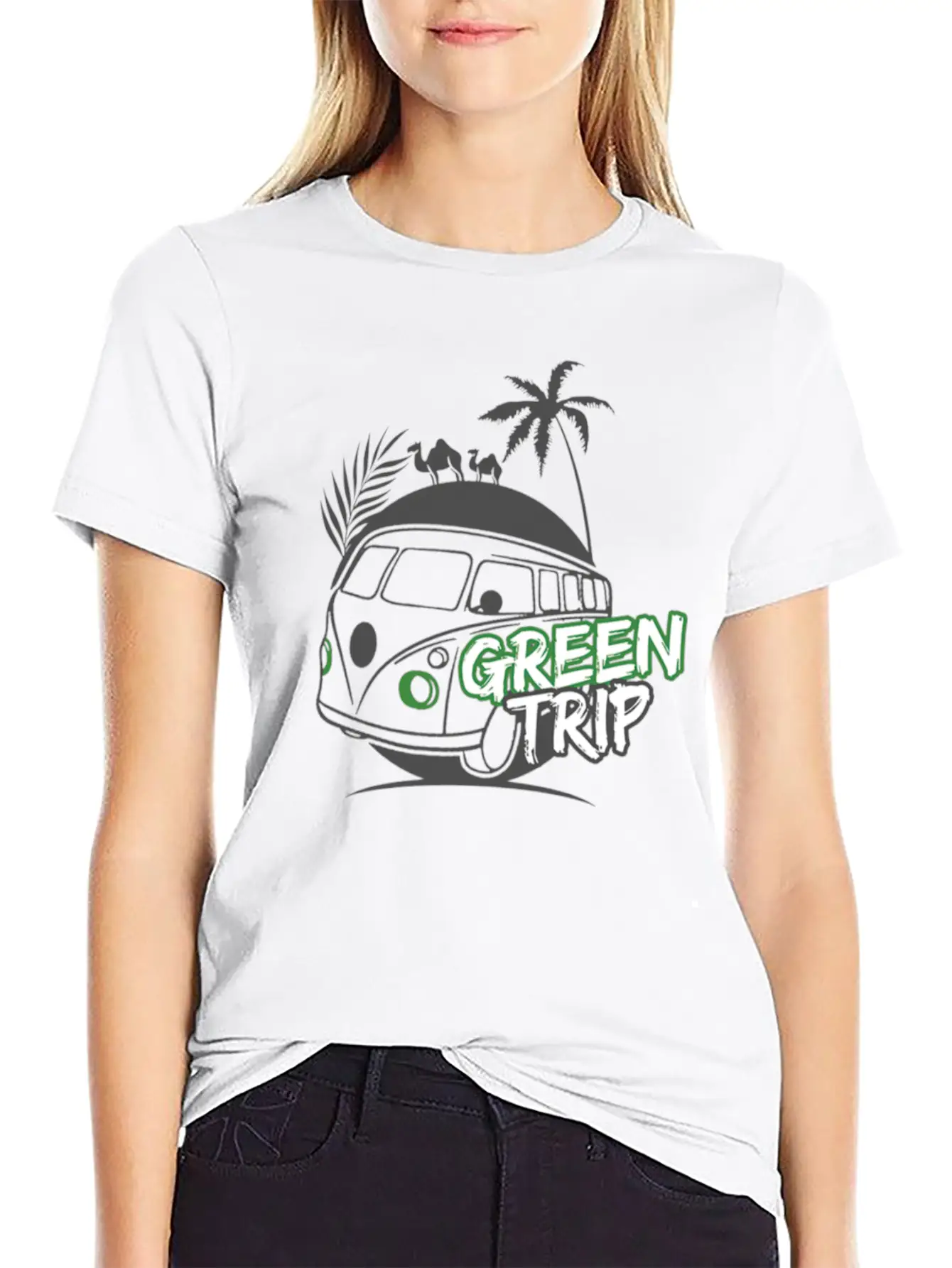 Oasis Desert Green Header Unisex Casual T-Shirt – Clean Design For Daily Comfort