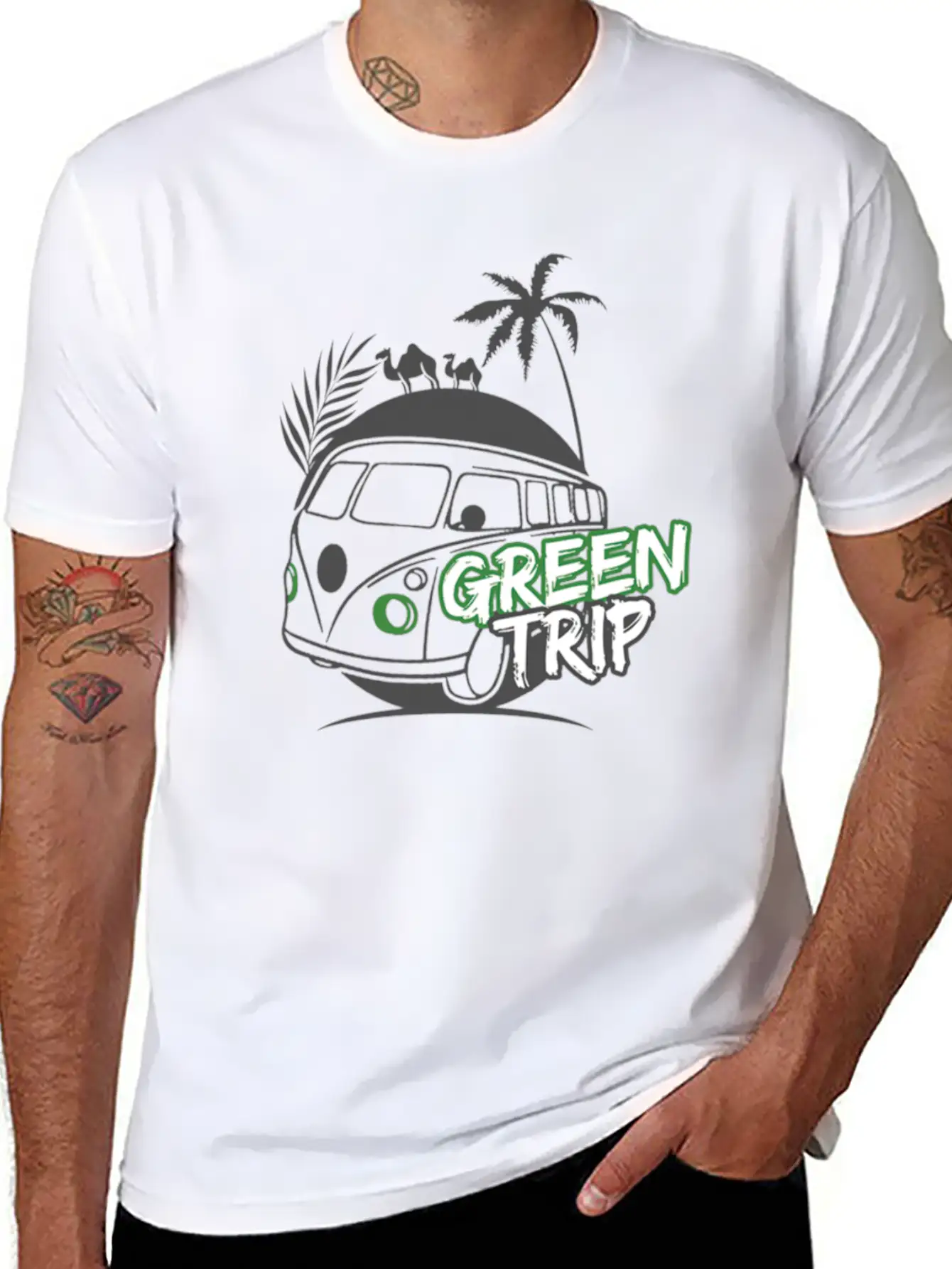 Oasis Desert Green Header Unisex Casual T-Shirt – Clean Design For Daily Comfort