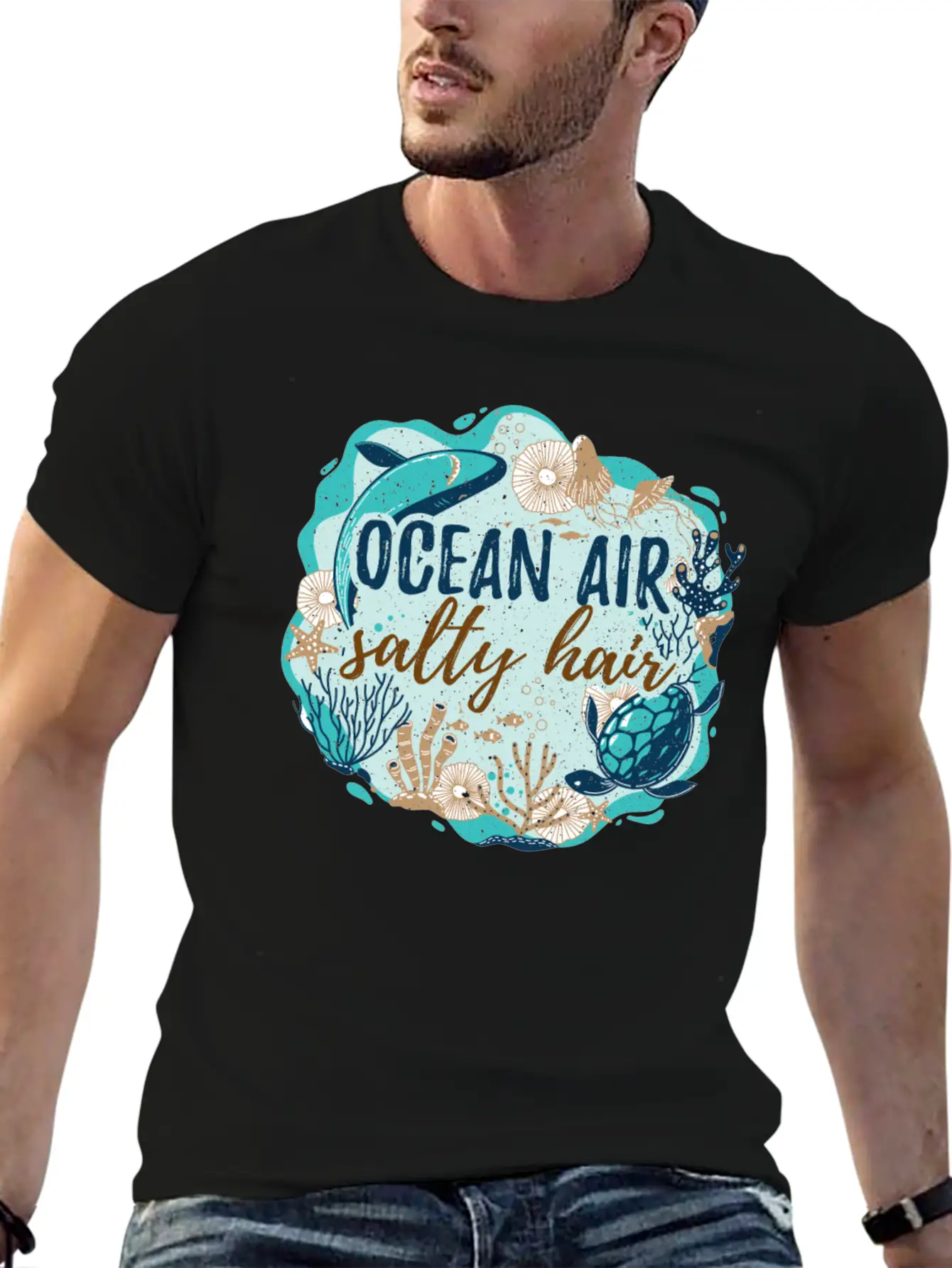 Ocean Air Salty Hair Unisex Short Sleeve Soft Cotton T-Shirt – Casual Everyday Wear
