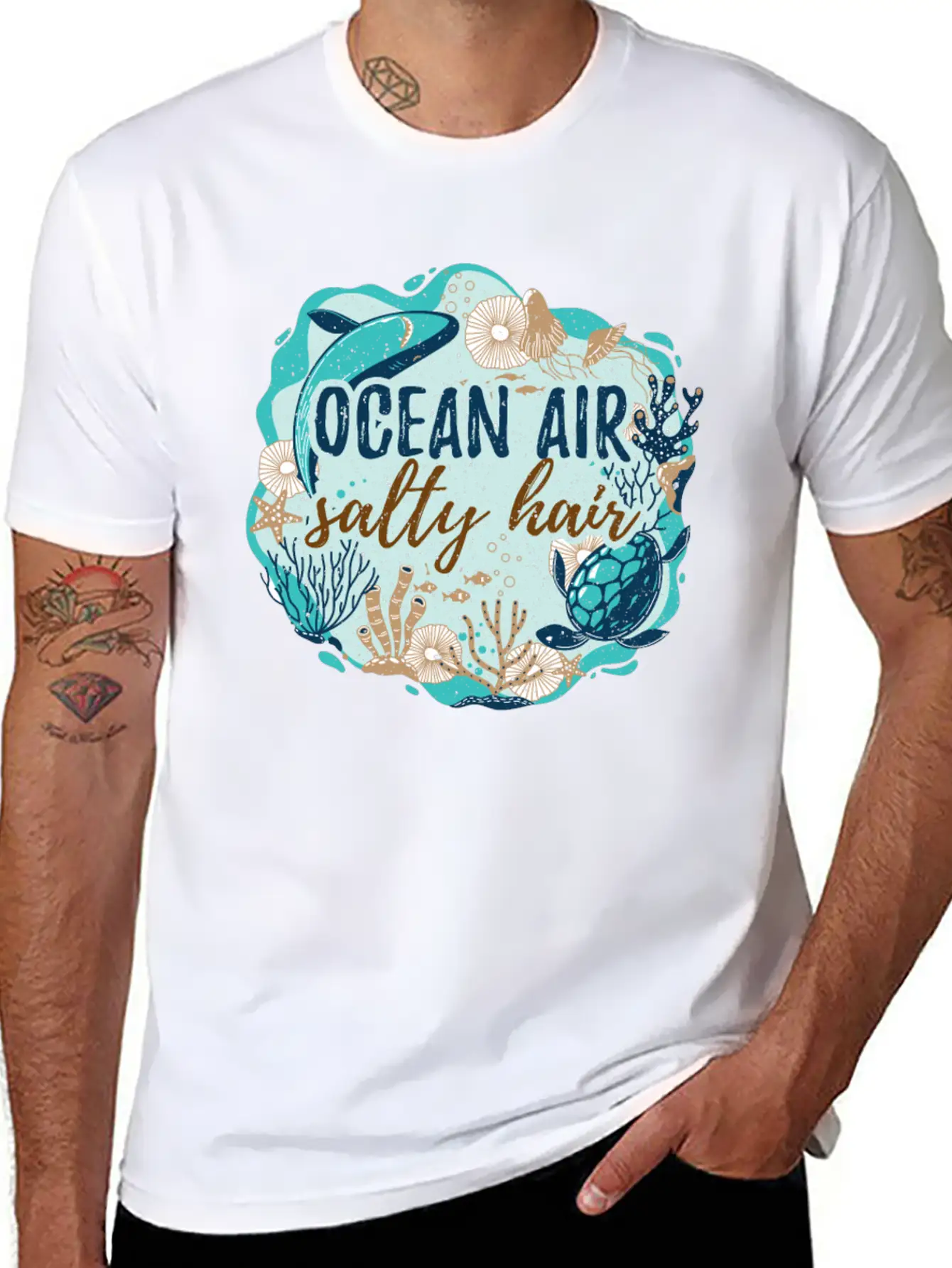 Ocean Air Salty Hair Unisex Short Sleeve Soft Cotton T-Shirt – Casual Everyday Wear