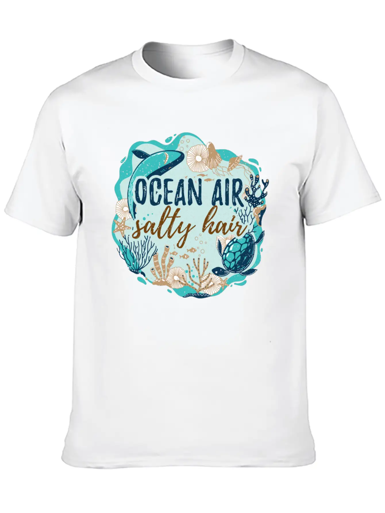 Ocean Air Salty Hair Unisex Short Sleeve Soft Cotton T-Shirt – Casual Everyday Wear