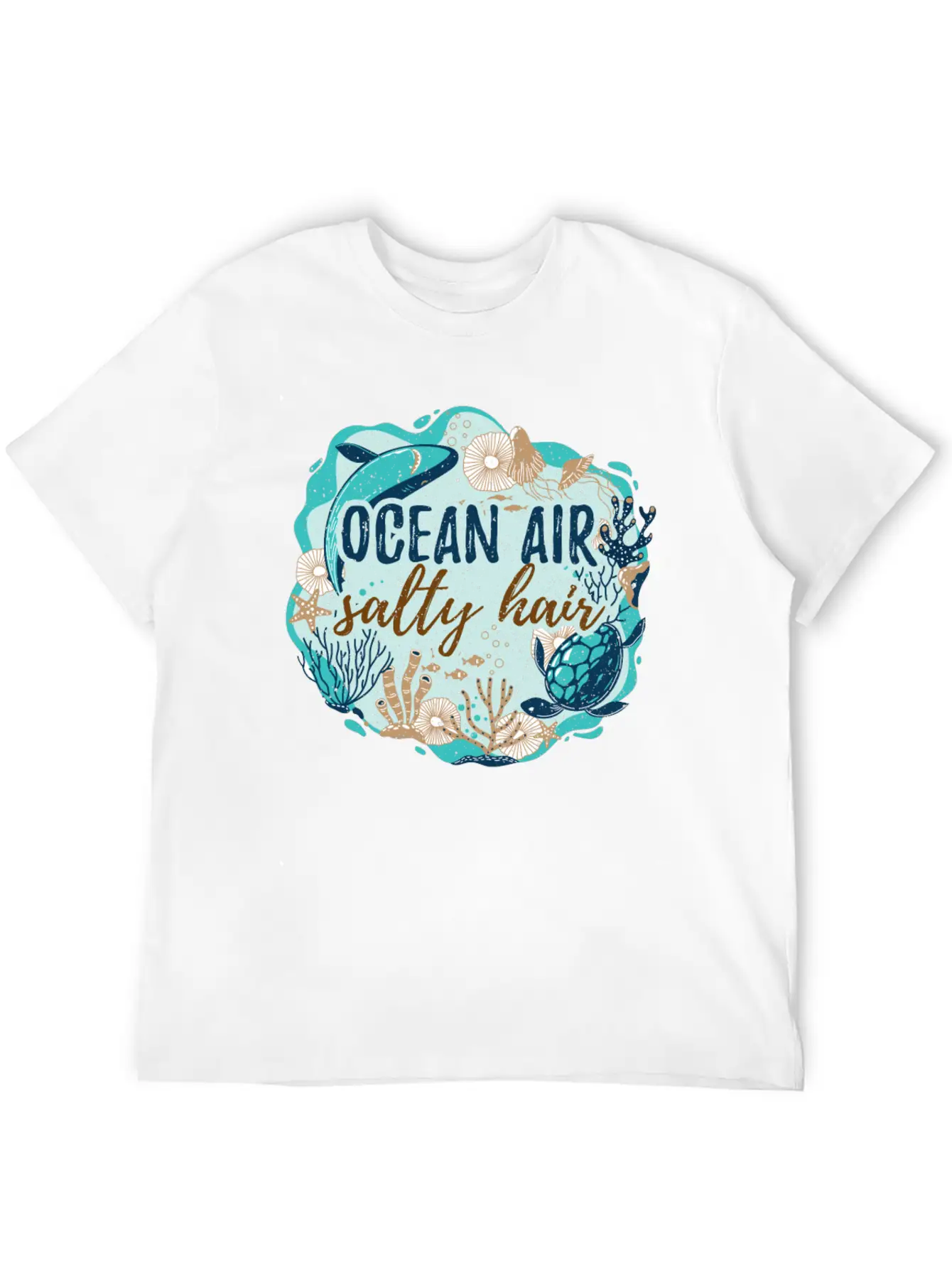 Ocean Air Salty Hair Unisex Short Sleeve Soft Cotton T-Shirt – Casual Everyday Wear