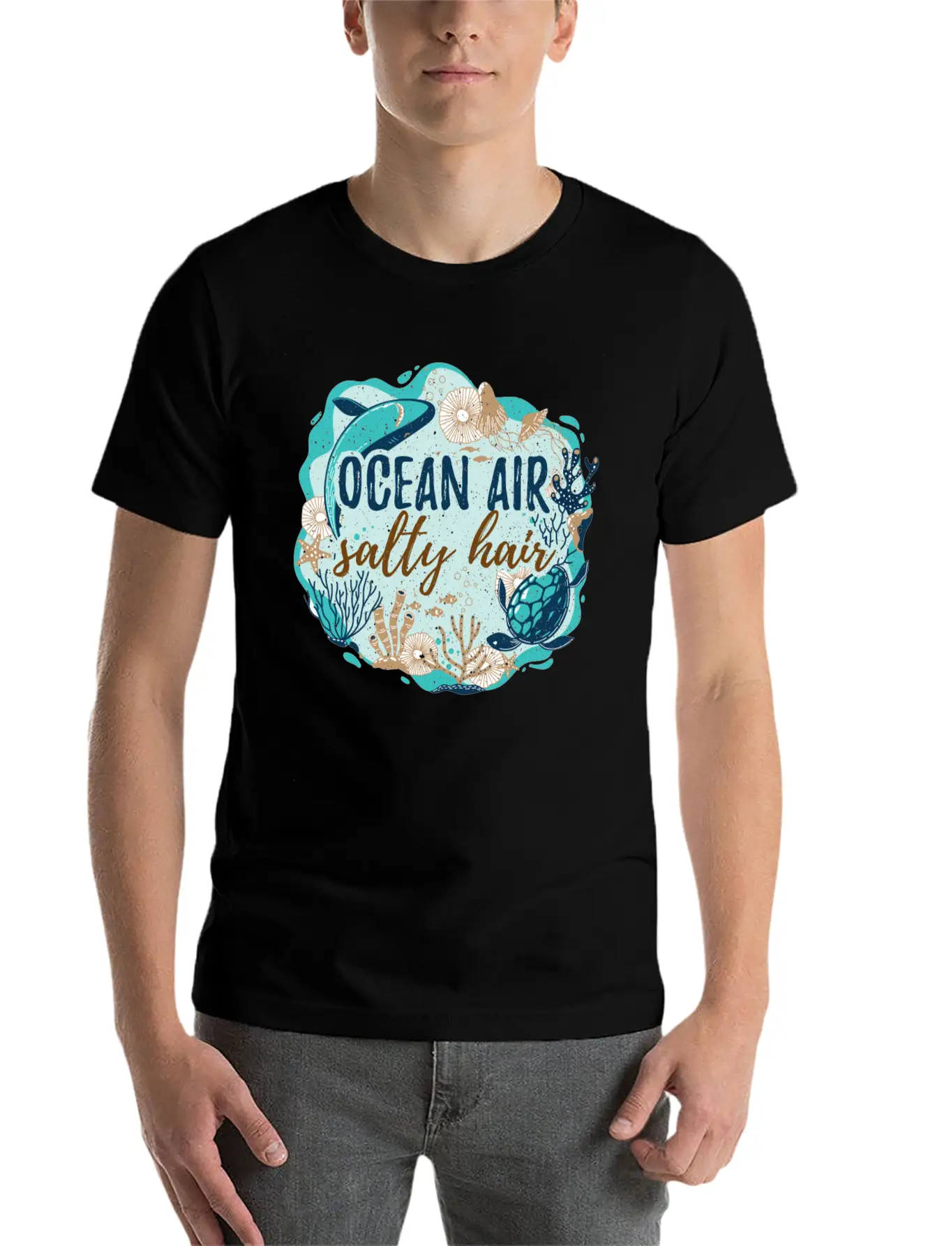 Ocean Air Salty Hair Unisex Short Sleeve Soft Cotton T-Shirt – Casual Everyday Wear