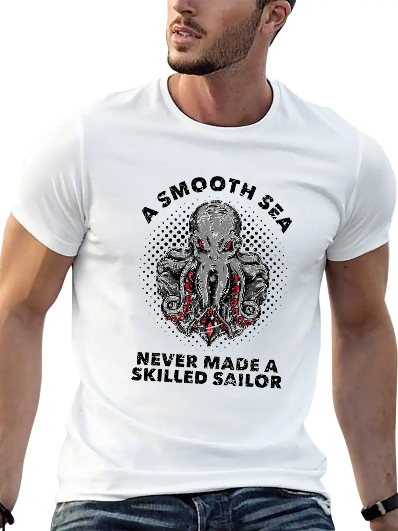 Octopus Sailor Stylish Everyday T-Shirt – Unisex Basic Cotton Tee