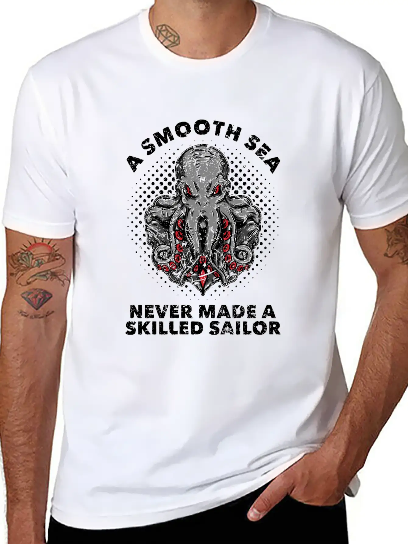 Octopus Sailor Stylish Everyday T-Shirt – Unisex Basic Cotton Tee