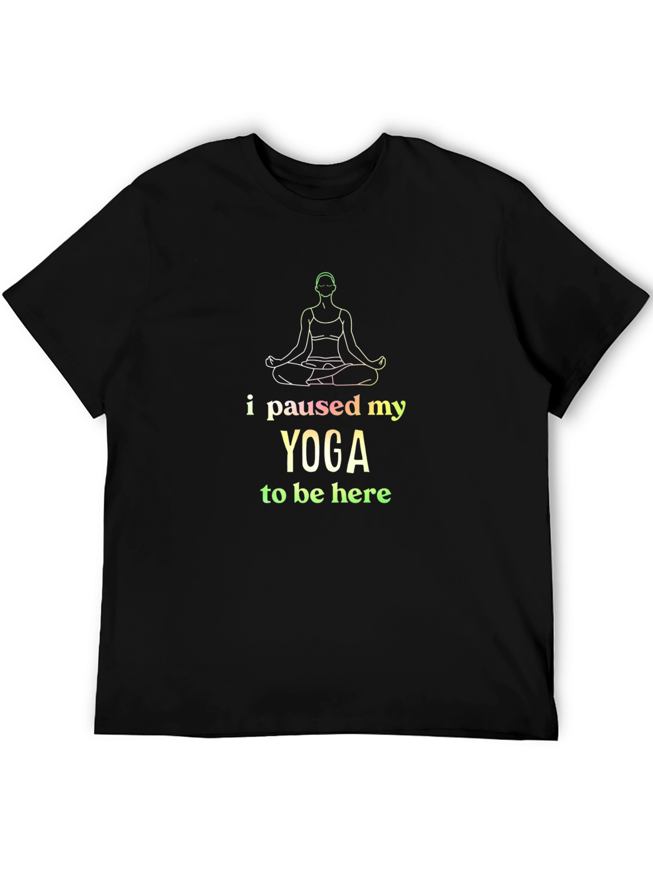 Yoga Paused Black T-Shirt Funny Meditation Tee