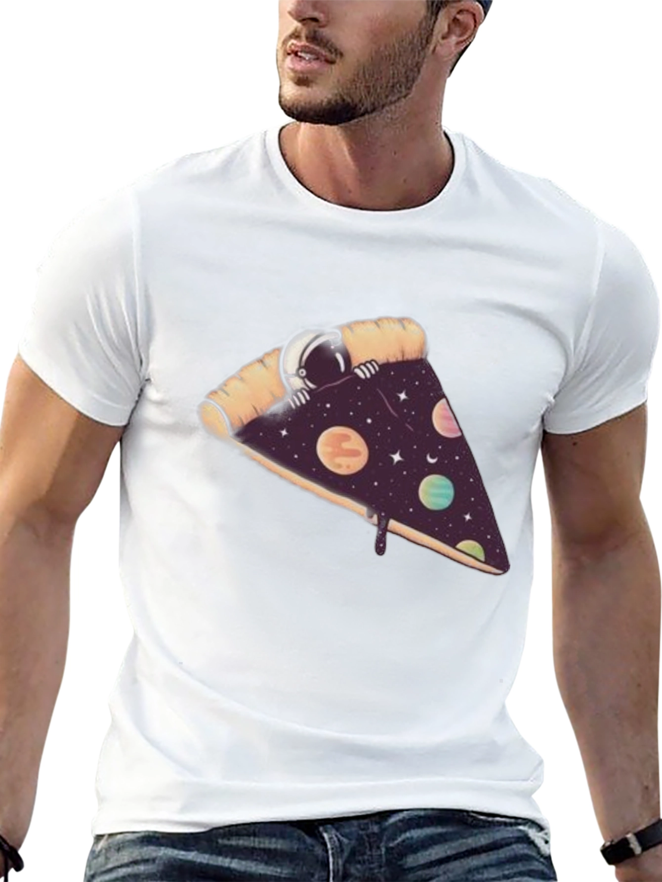 Space Pizza T-Shirt - Unique Graphic Tee