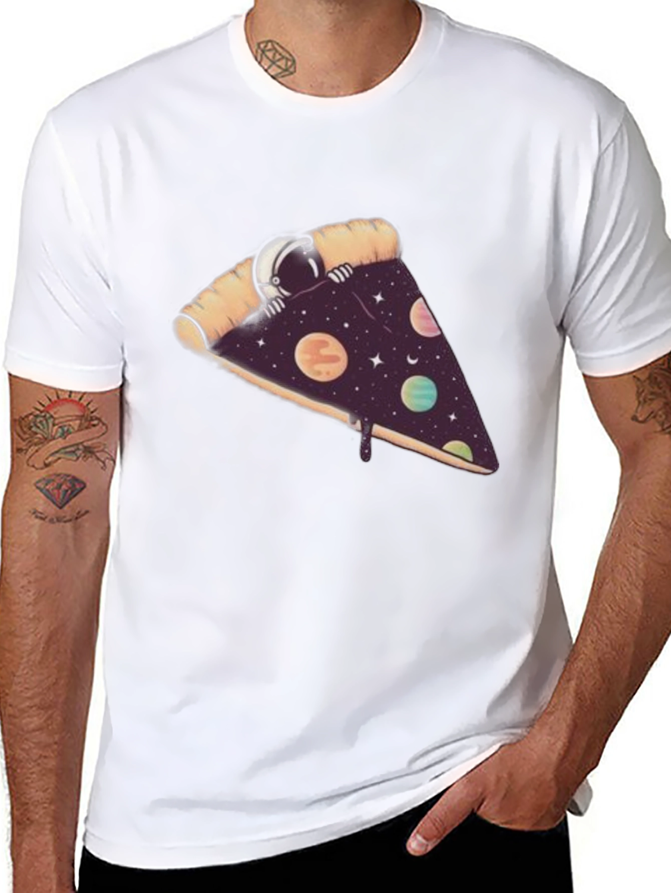 Space Pizza T-Shirt - Unique Graphic Tee