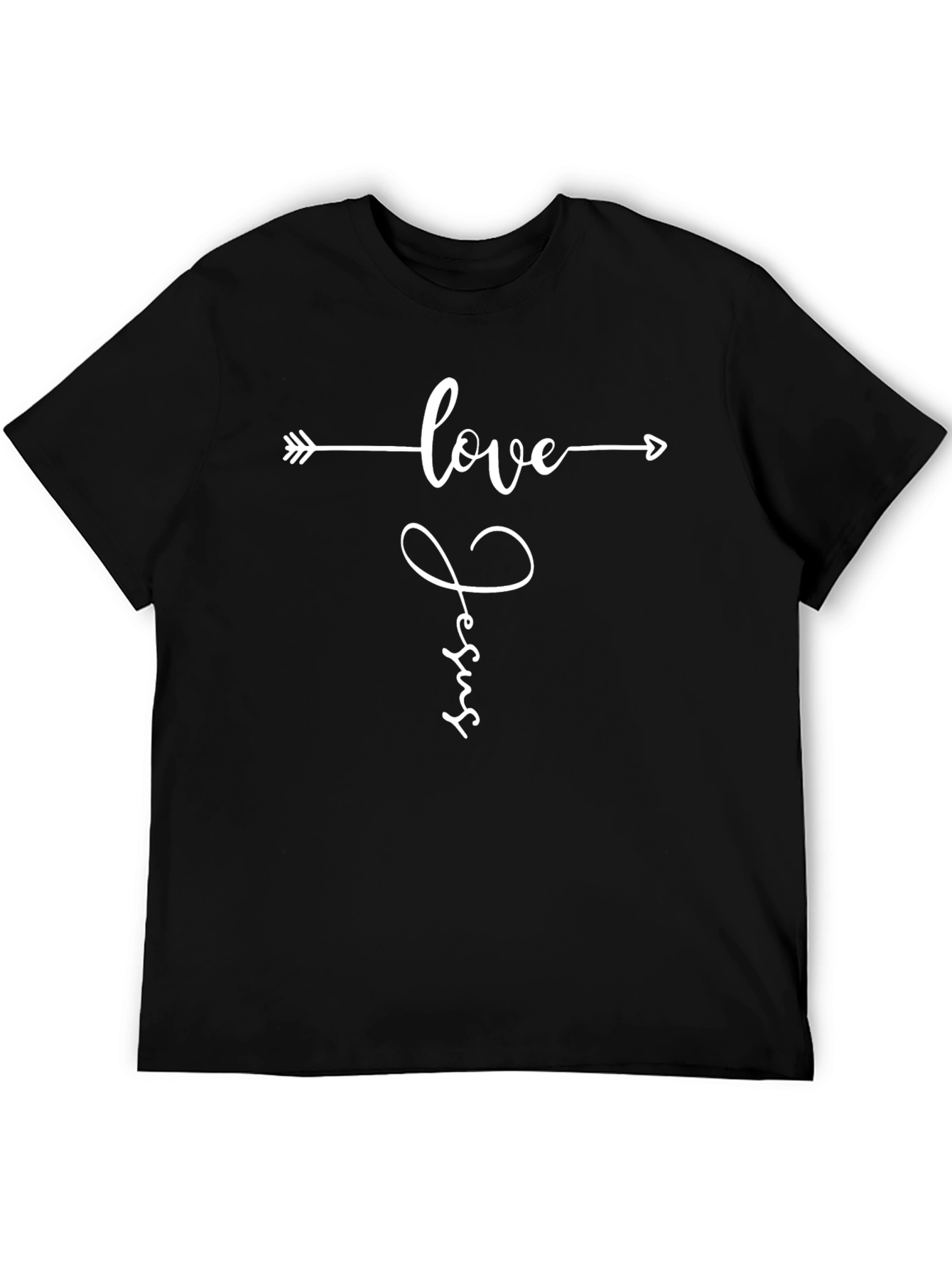 Love Jesus Arrow Graphic Tee - Black Christian T-Shirt