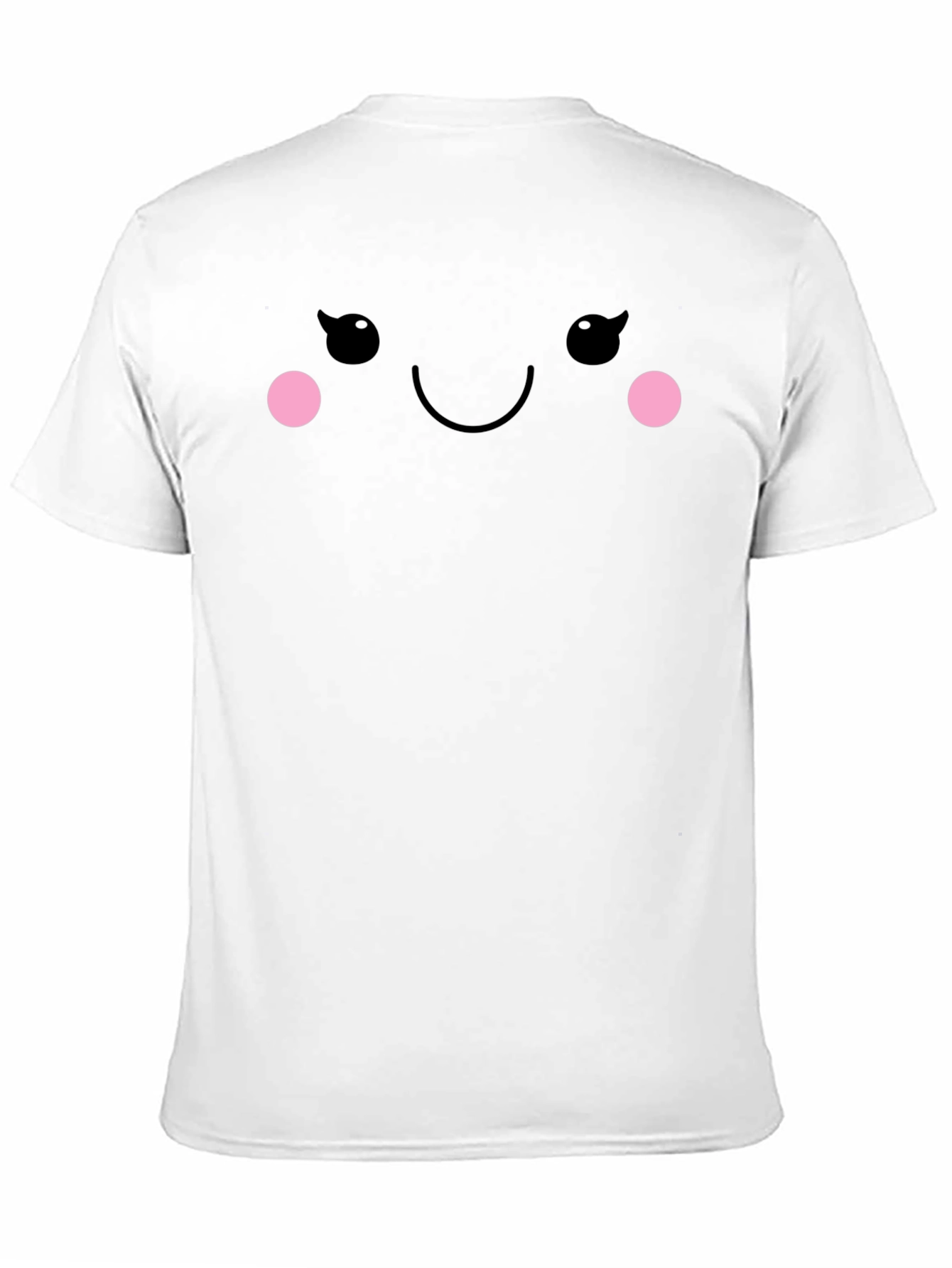 Cute Smiling Face Graphic Tee - Black