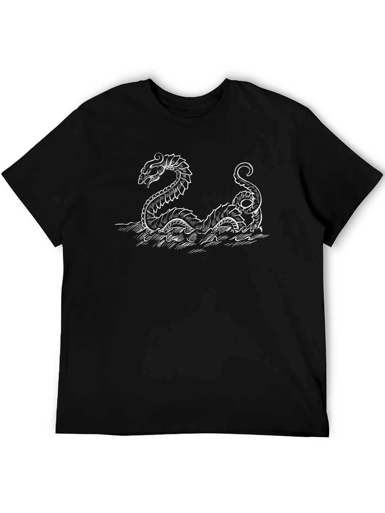 Sea Serpent Graphic Tee - Black