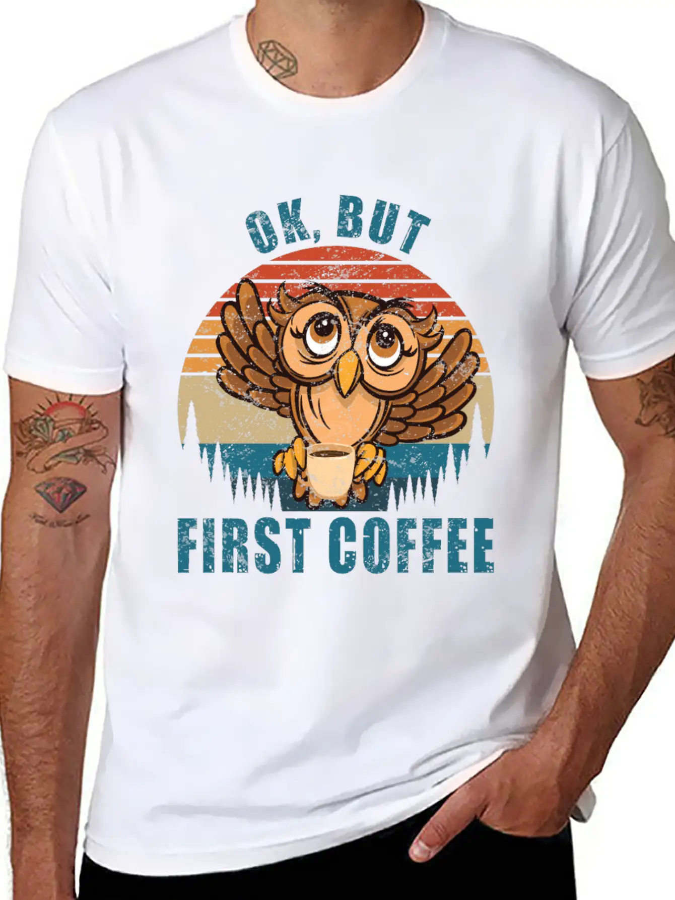 Ok But First Coffee Funny Timeless Short Sleeve Tee – Comfy And Minimalist Design