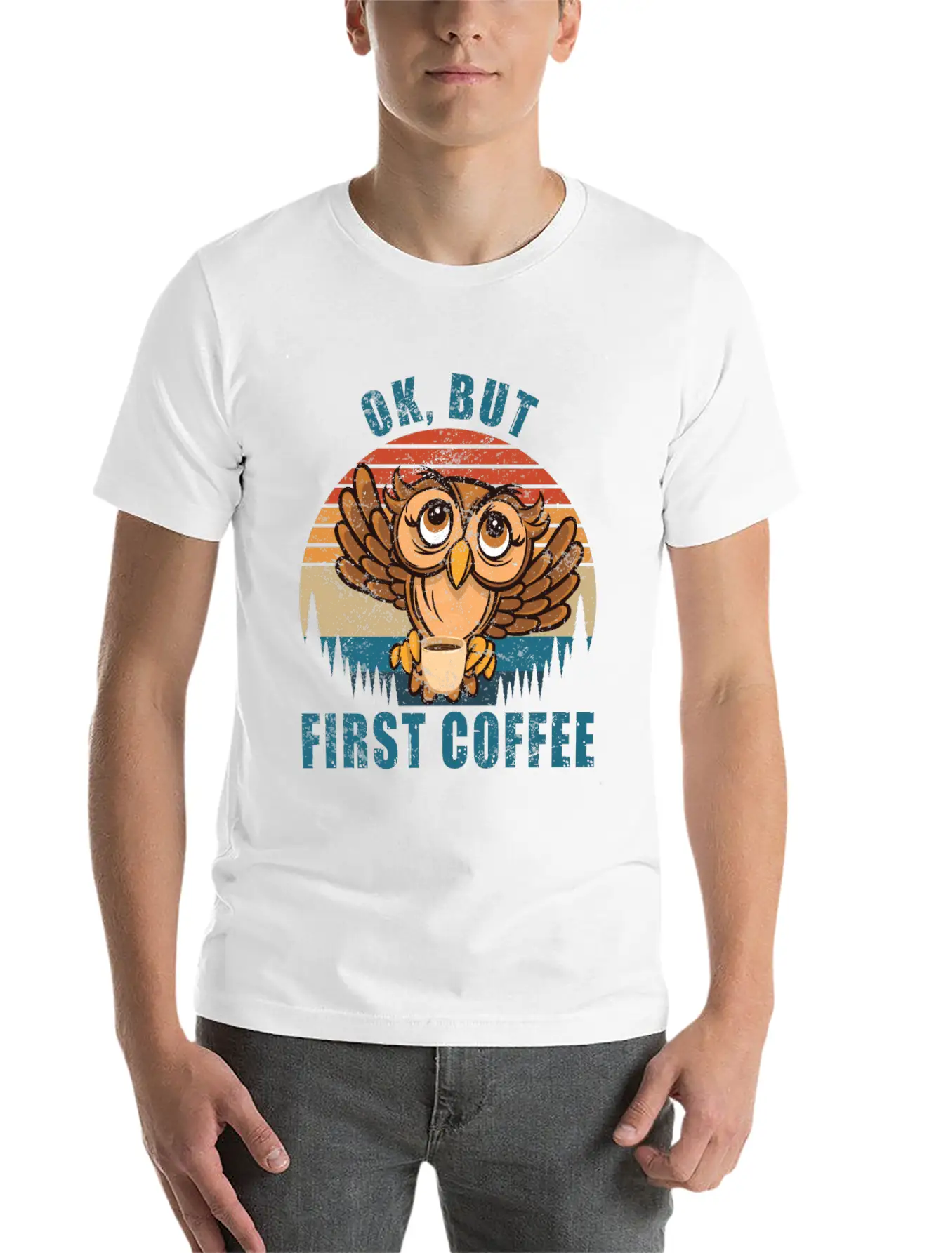 Ok But First Coffee Funny Timeless Short Sleeve Tee – Comfy And Minimalist Design