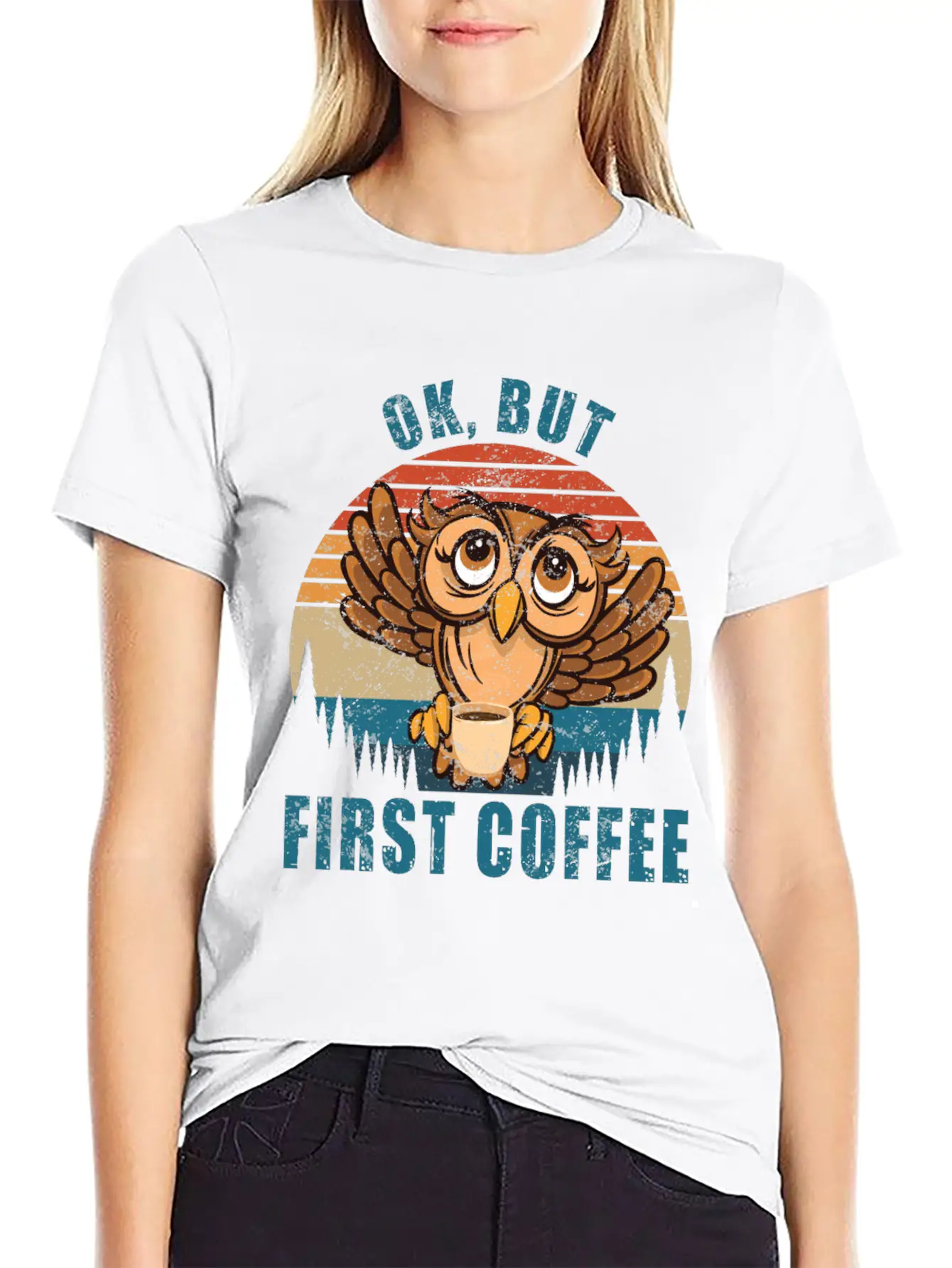 Ok But First Coffee Funny Timeless Short Sleeve Tee – Comfy And Minimalist Design
